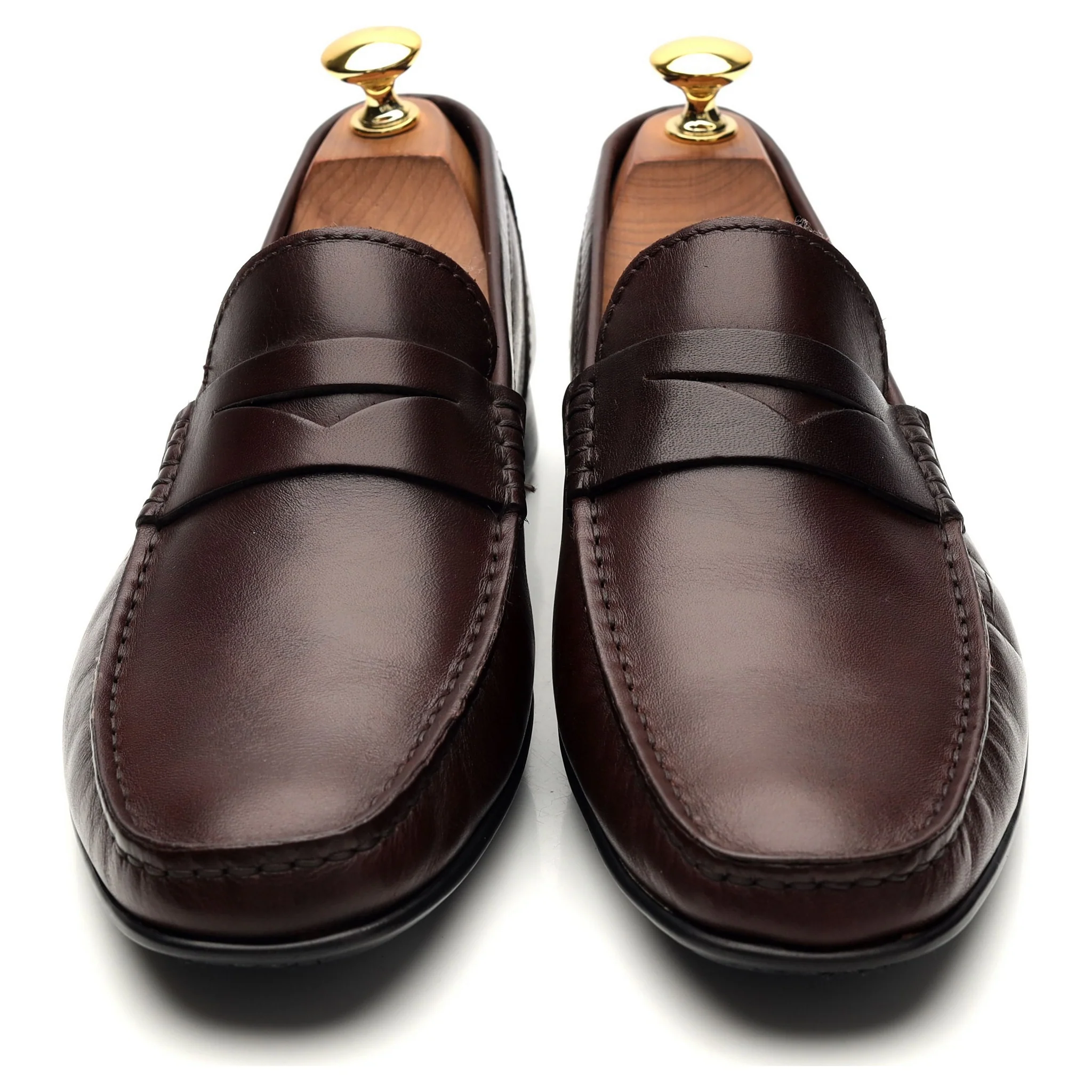 'Genoa' Dark Brown Leather Driving Loafers UK 6 E - Image 4
