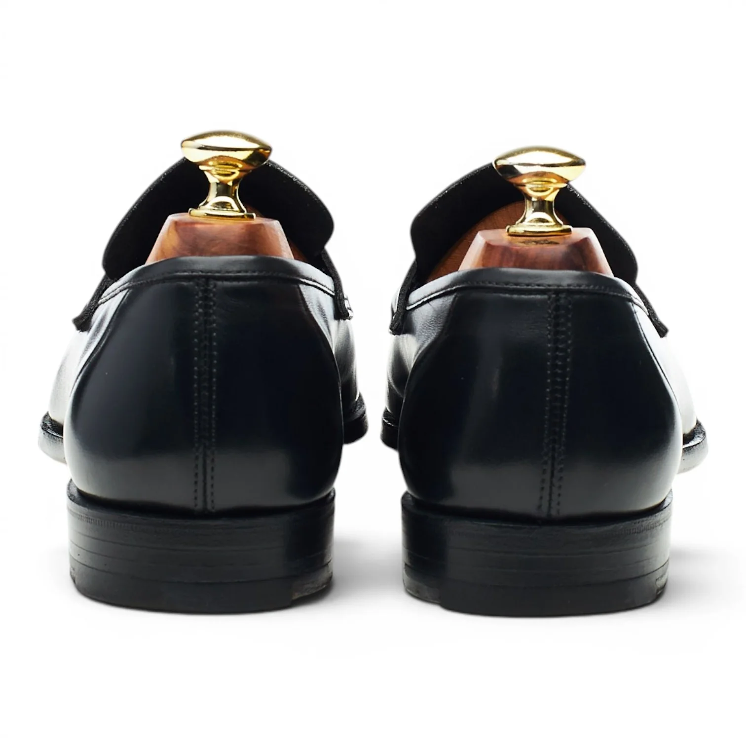 'George' Black Leather Loafers UK 7 E - Image 4