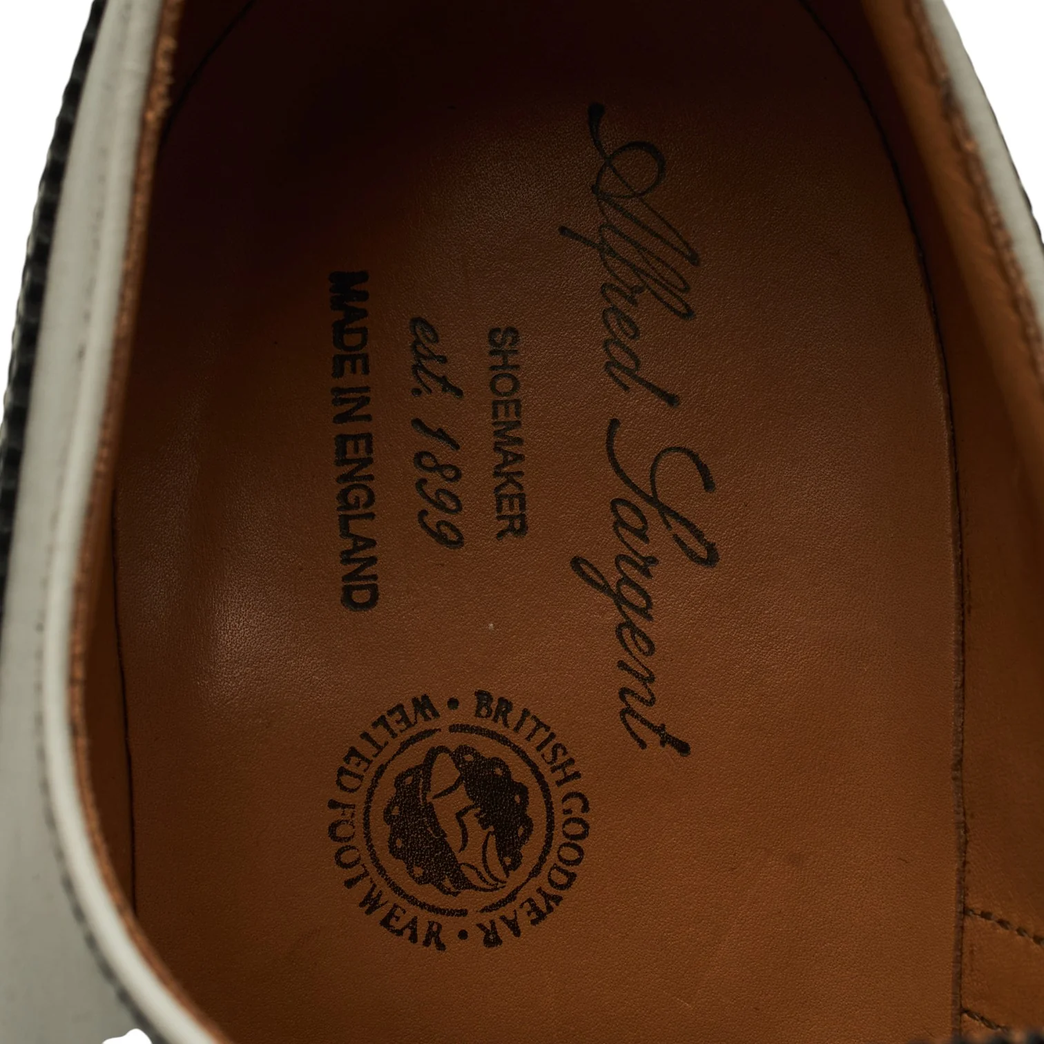 'George' Black White Leather Spectator Brogues UK 10.5 F - Image 6