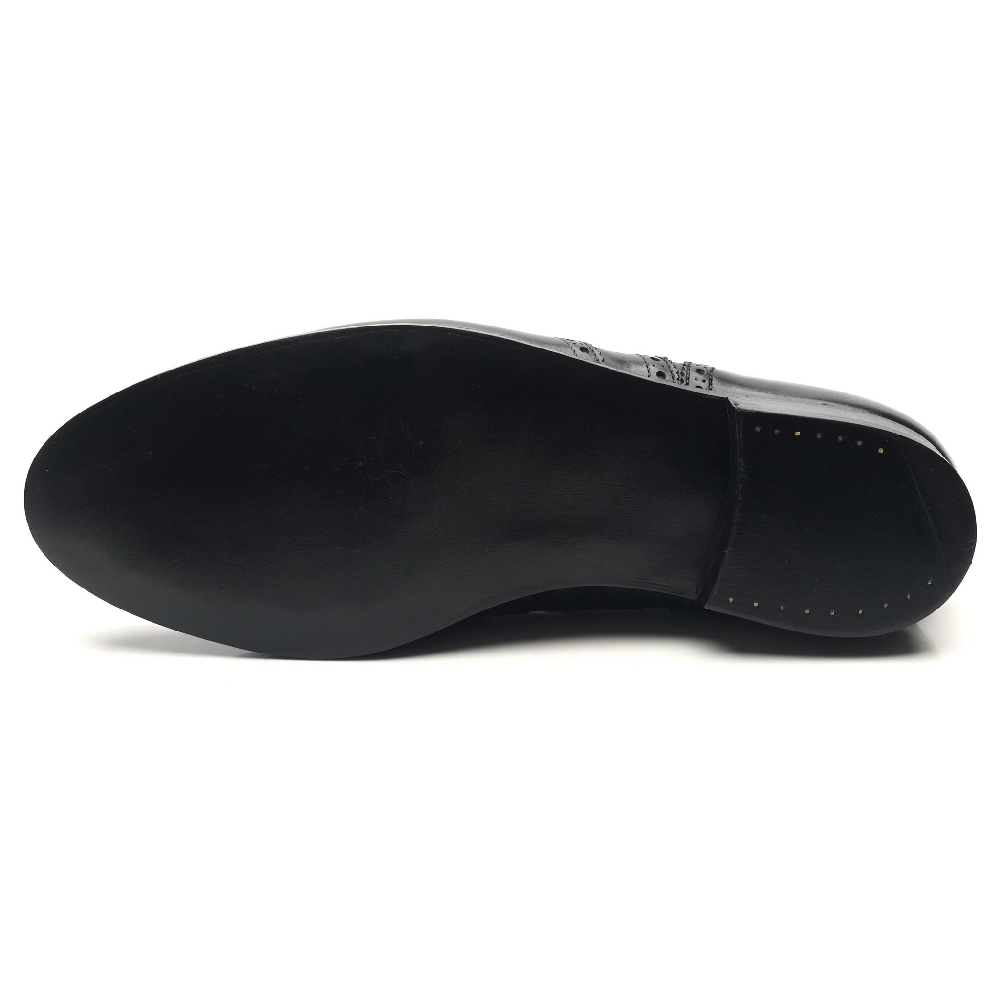 Black Leather Brogues UK 9 E - Image 10
