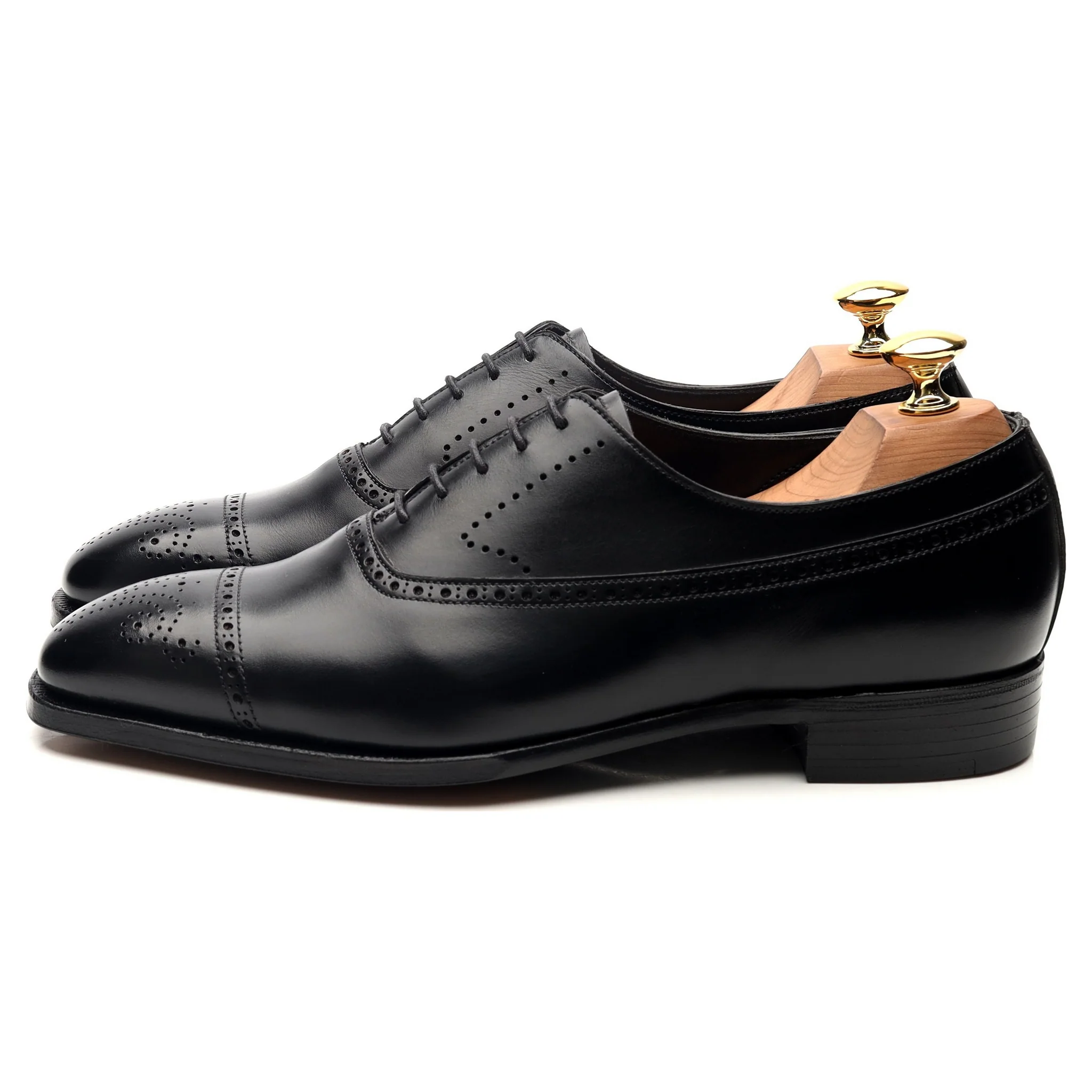 'Edward' Black Leather Oxford Brogues UK 6 E - Image 2