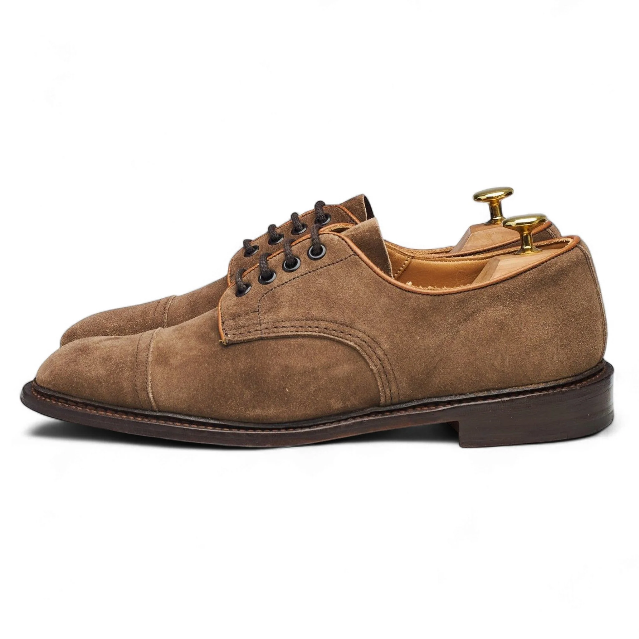 'George' Light Brown Suede Cap Toe Derby UK 8 - Image 3