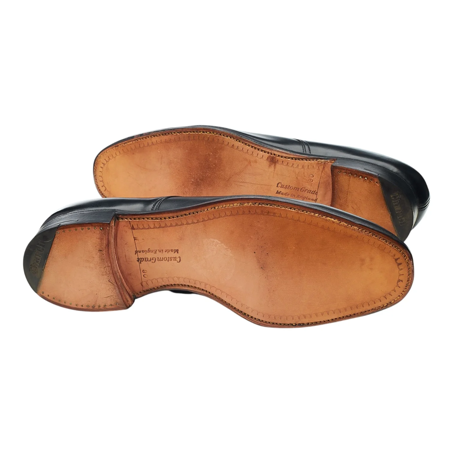 'Gerrard' Black Leather Derby UK 9 H - Image 5