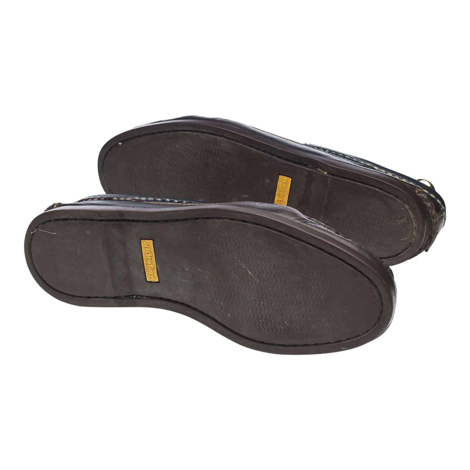 'Ghillie Moc' Dark Brown / Navy Blue Leather Boat Shoes UK 7 US 8 E - Image 5