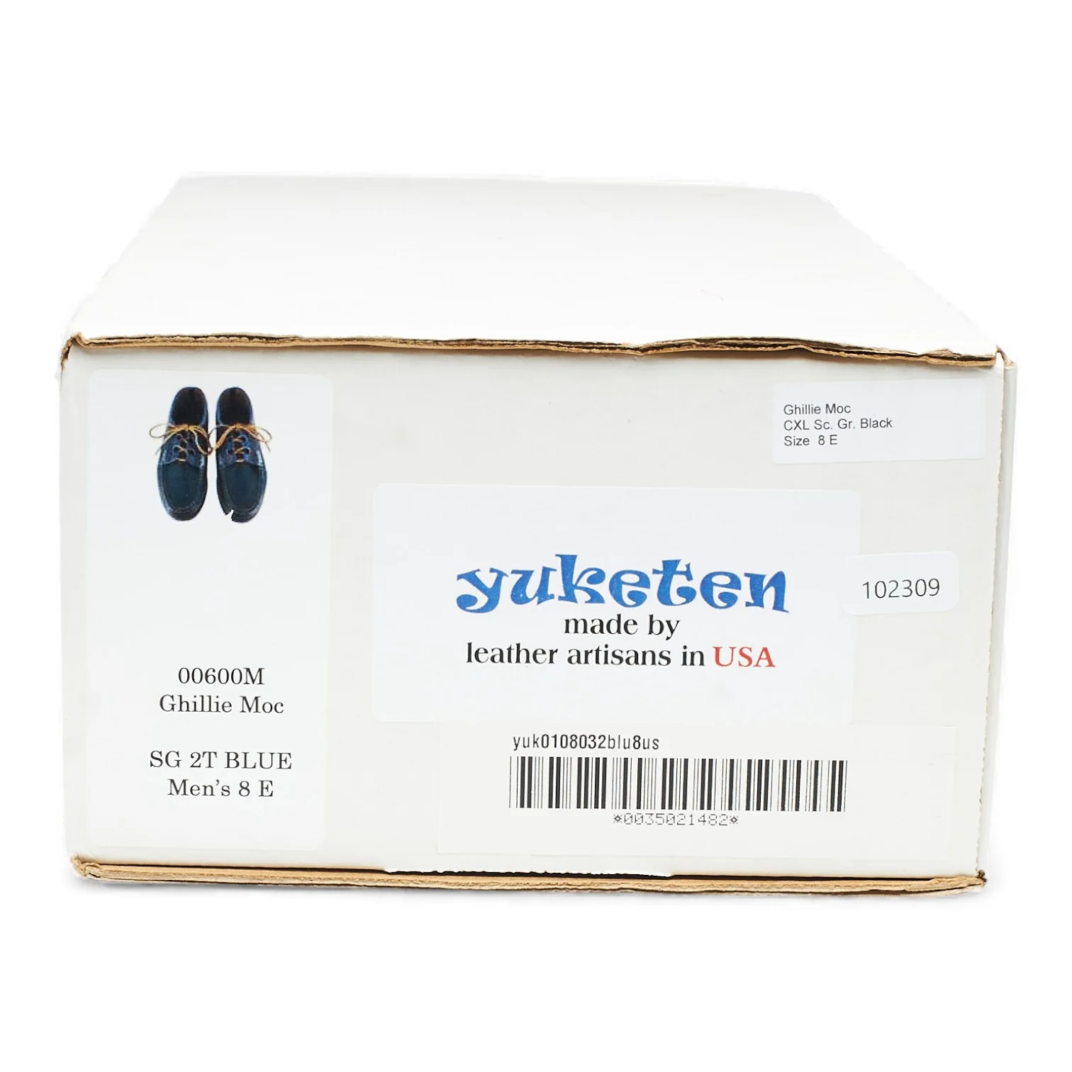 'Ghillie Moc' Dark Brown / Navy Blue Leather Boat Shoes UK 7 US 8 E - Image 7