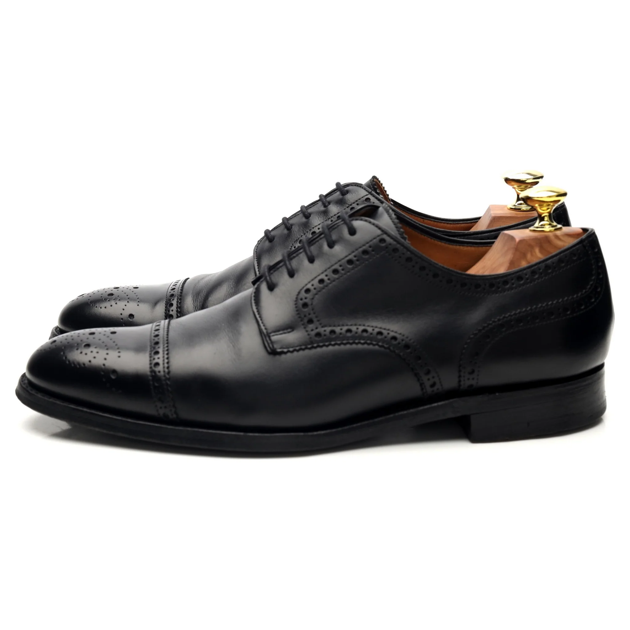 Gieves & Hawkes Black Leather Derby Brogue UK 7 F - Image 3
