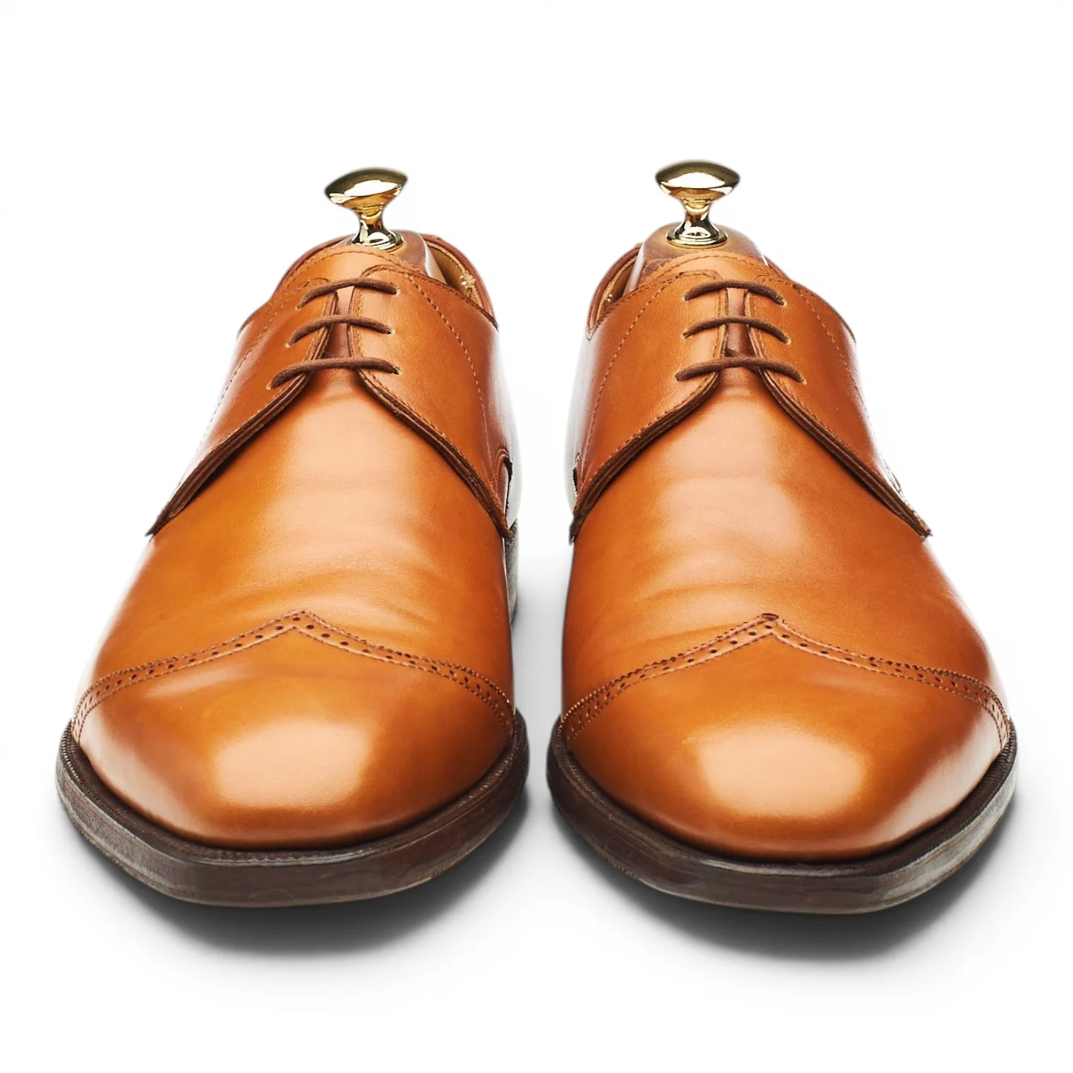 'Gilbert' Tan Brown leather Derby UK 10 E - Image 2