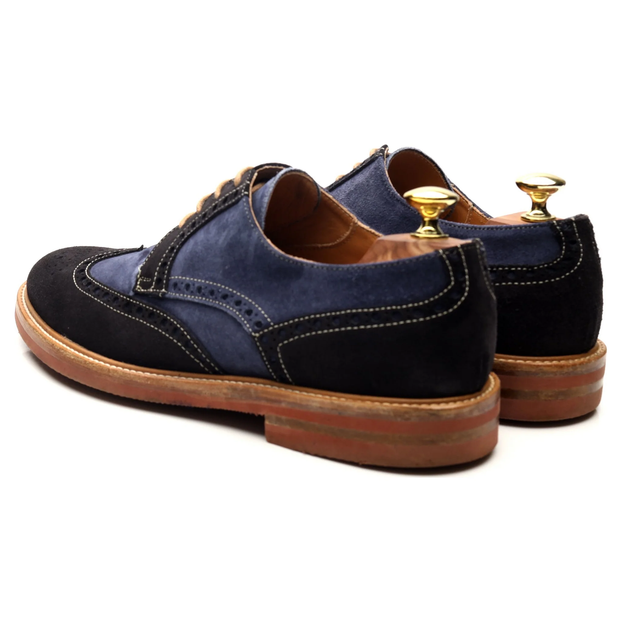 'Gosport' Navy Blue Suede Derby Brogues UK 7 F - Image 3