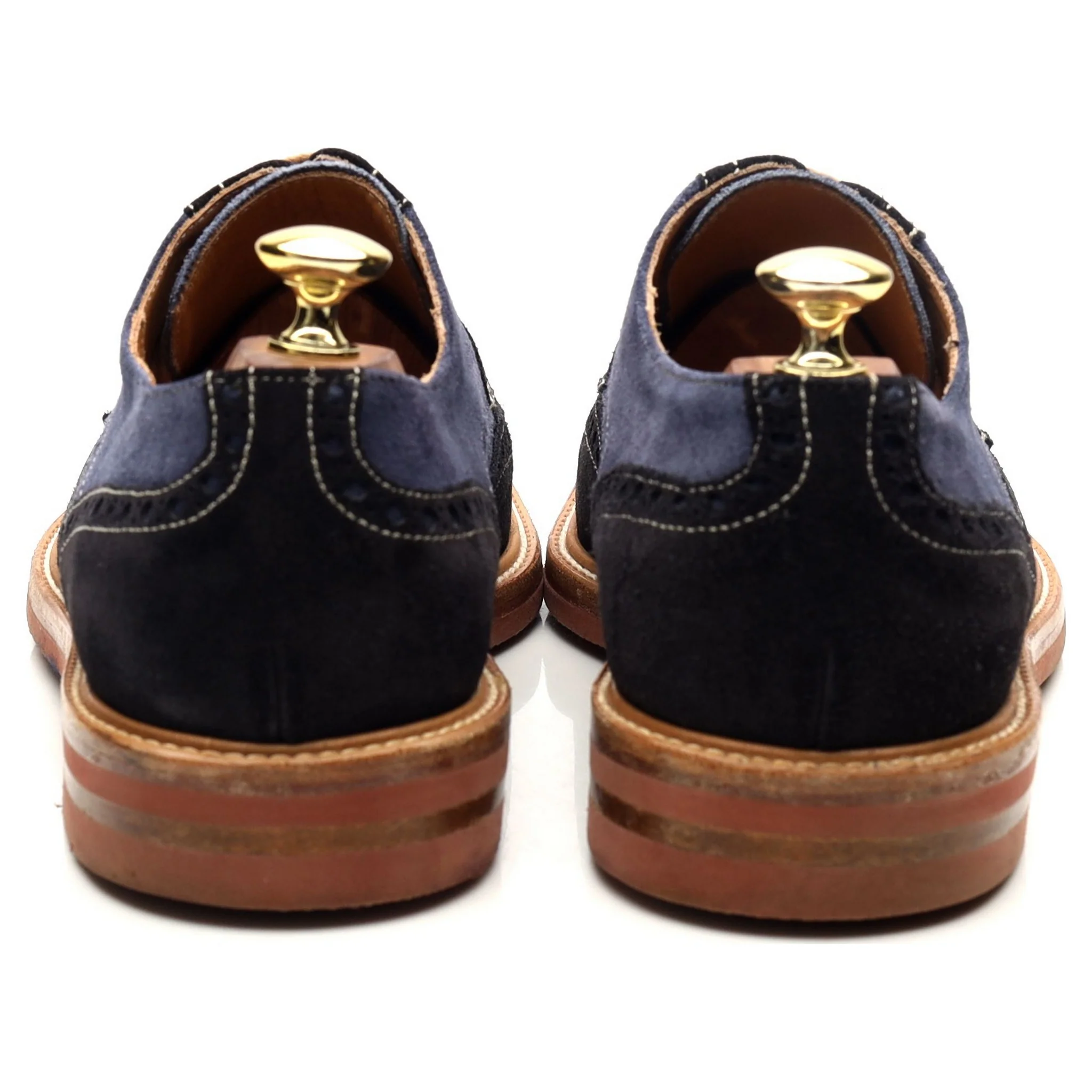 'Gosport' Navy Blue Suede Derby Brogues UK 7 F - Image 4