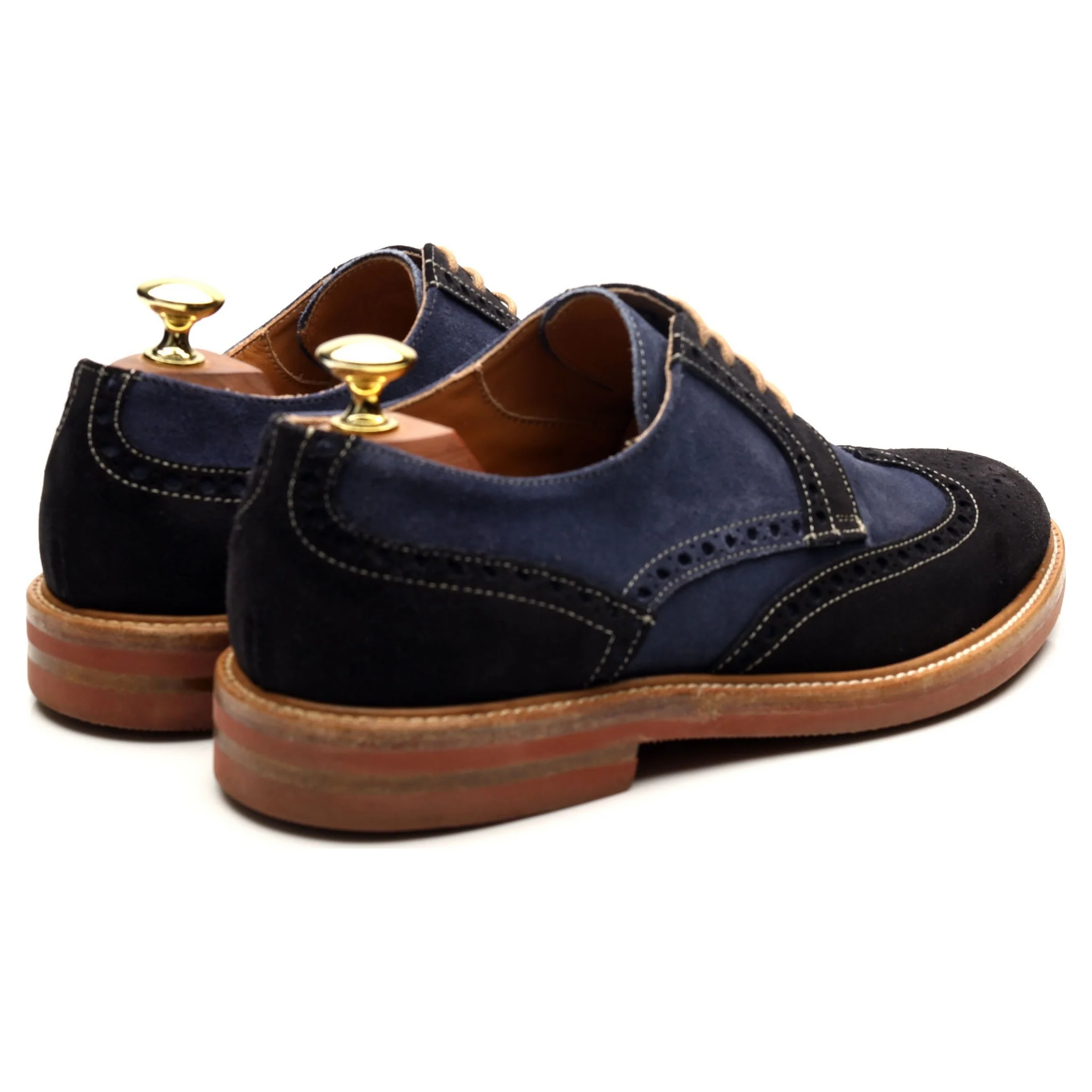 'Gosport' Navy Blue Suede Derby Brogues UK 7 F - Image 5