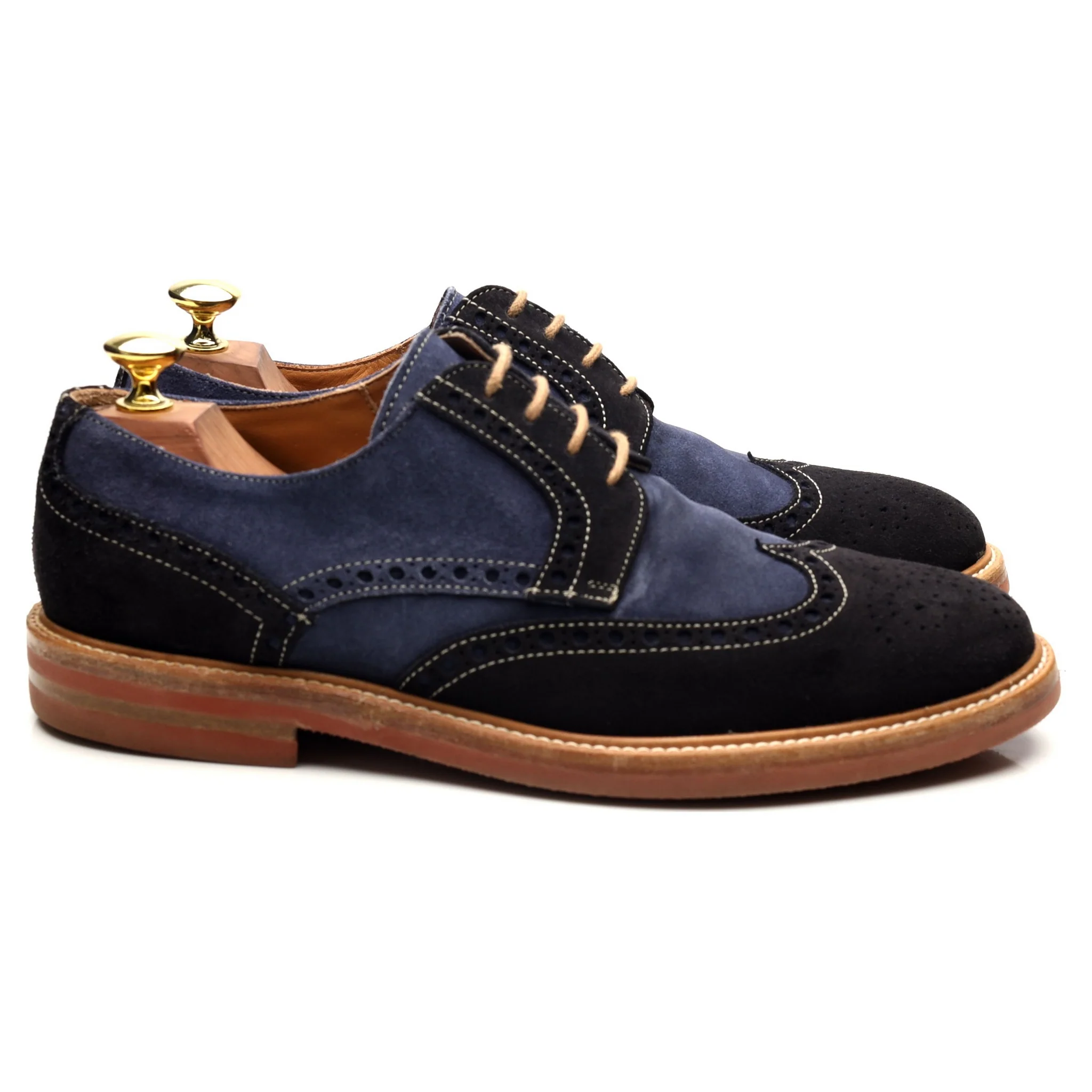 'Gosport' Navy Blue Suede Derby Brogues UK 7 F - Image 6