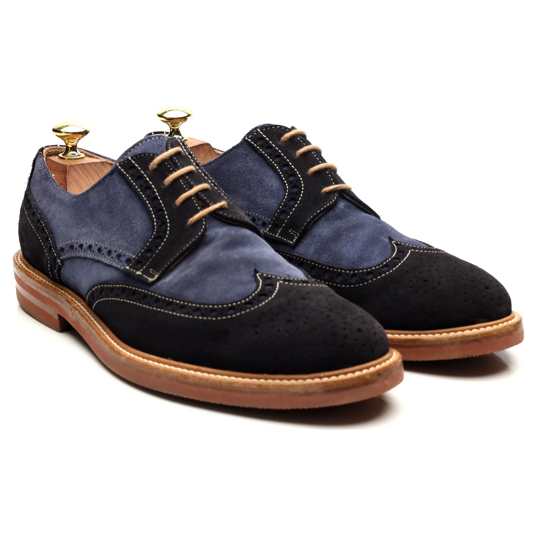 'Gosport' Navy Blue Suede Derby Brogues UK 7 F - Image 7