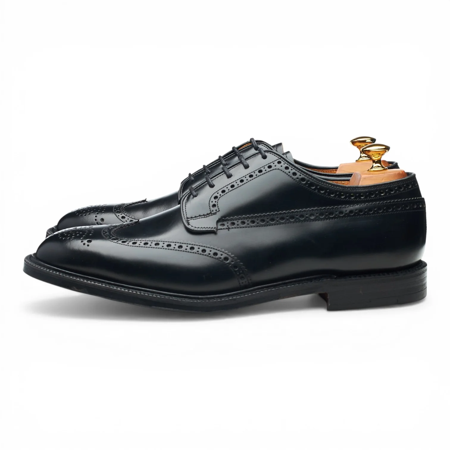 'Grafton' Black Leather Derby Brogues UK 10 F - Image 3