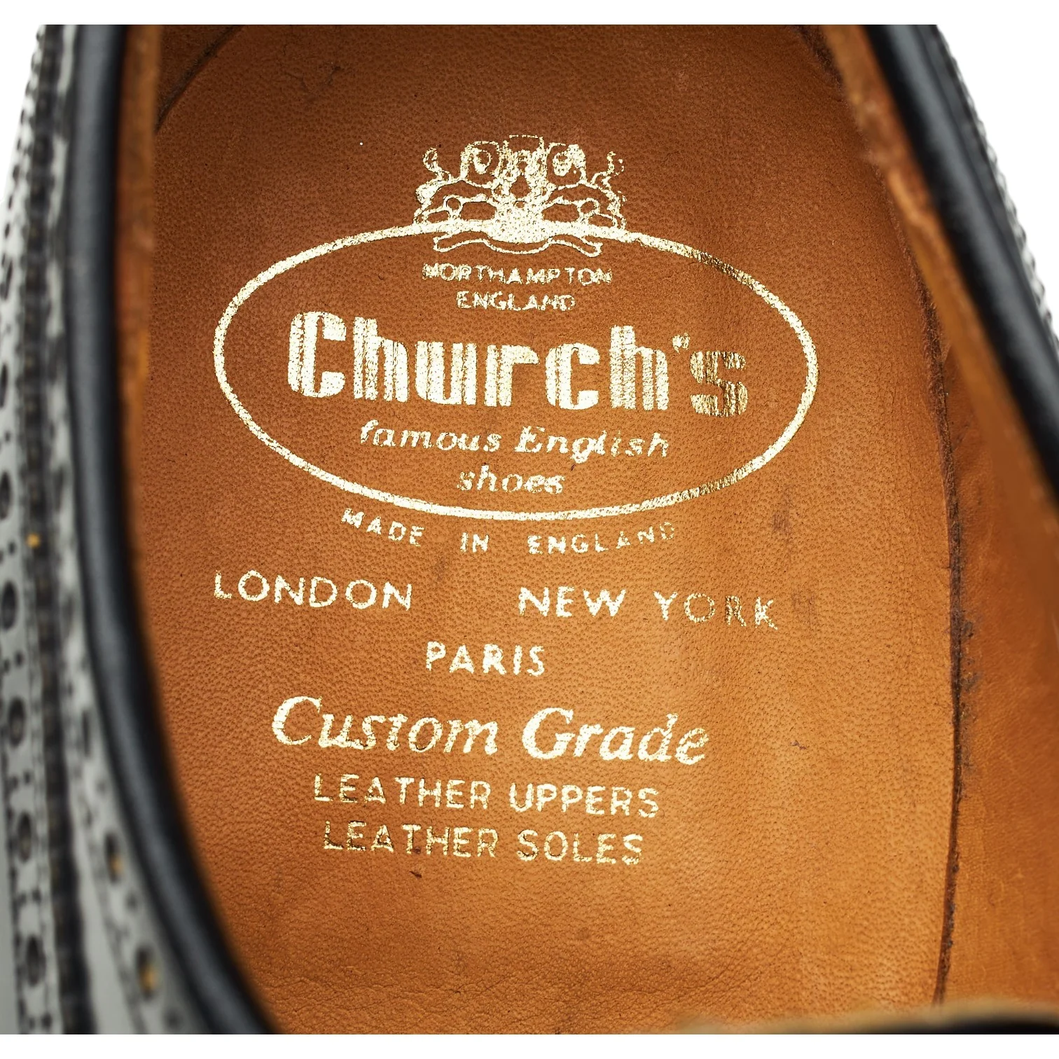 'Grafton' Black Leather Derby Brogues UK 10 F - Image 6