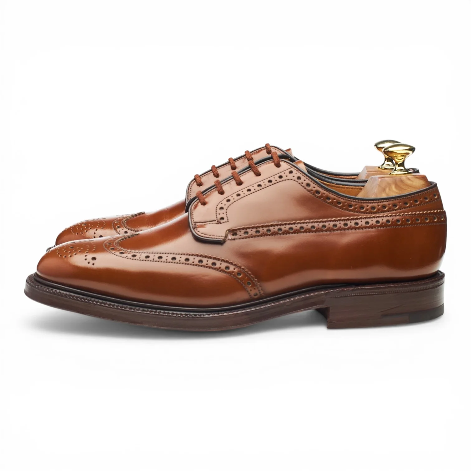 'Grafton' Tan Brown Leather Derby Brogues UK 7.5 F - Image 3