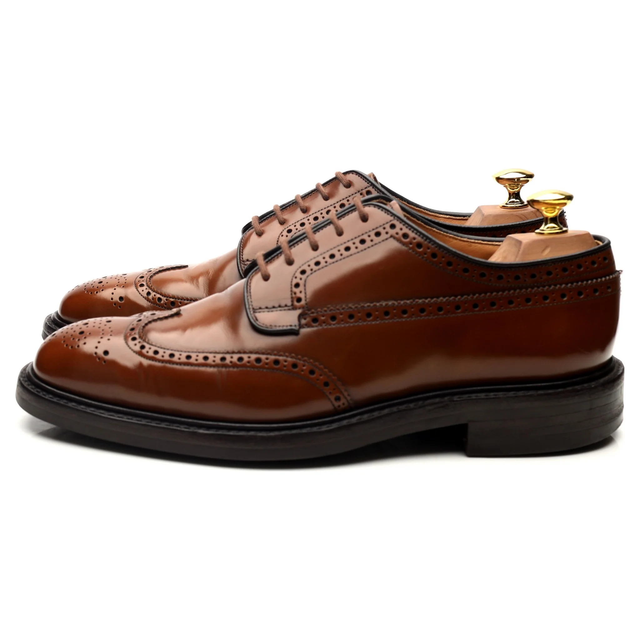 'Grafton' Tan Brown Leather Derby Brogues UK 8 G - Image 2