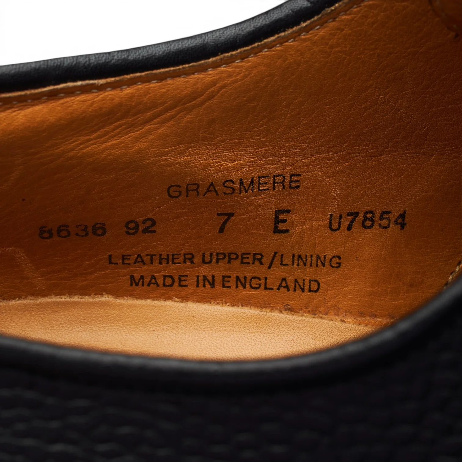 'Grasmere' Black Grain Leather Derby UK 7 E - Image 7