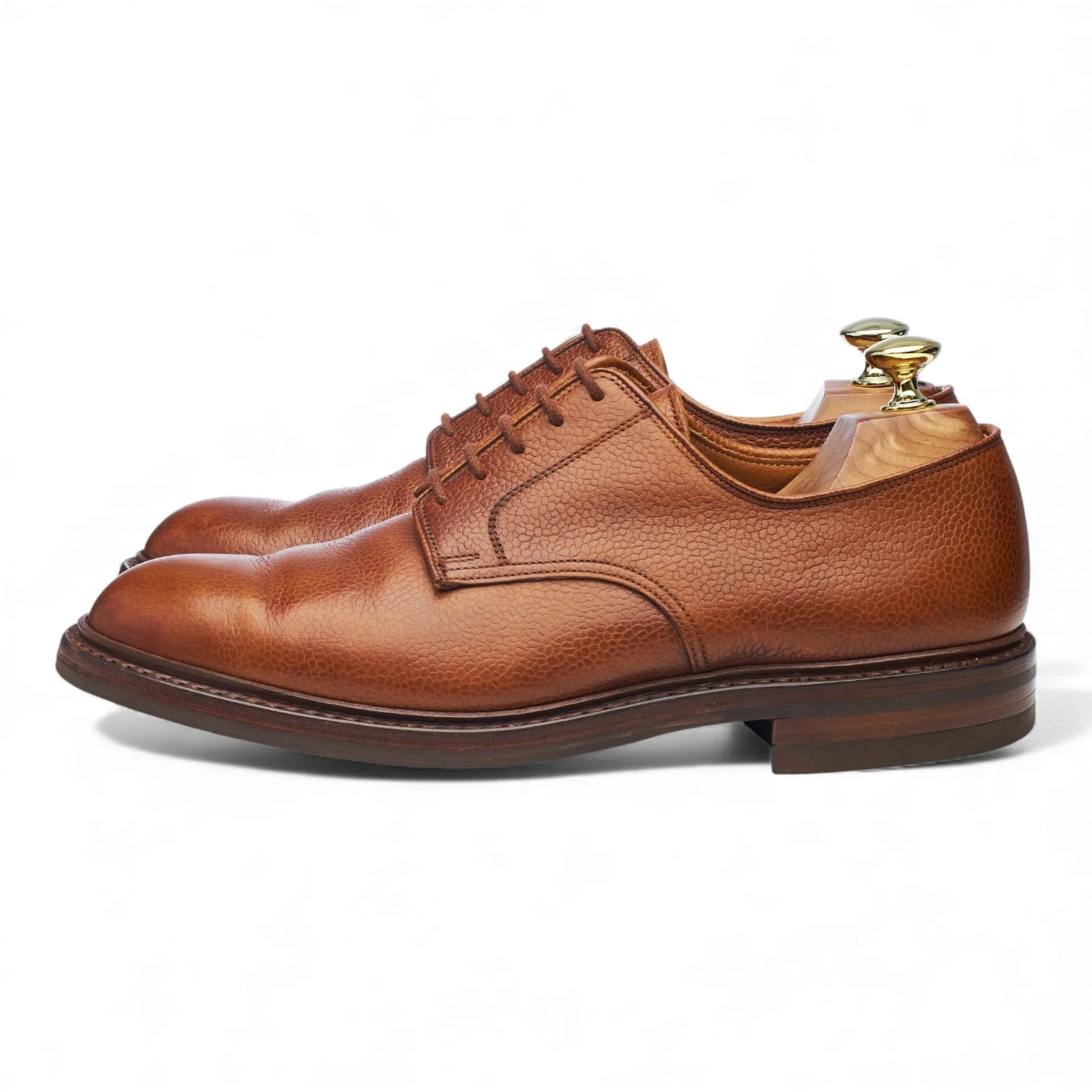 'Grasmere' Tan Brown Grain Leather Derby UK 7.5 E - Image 3