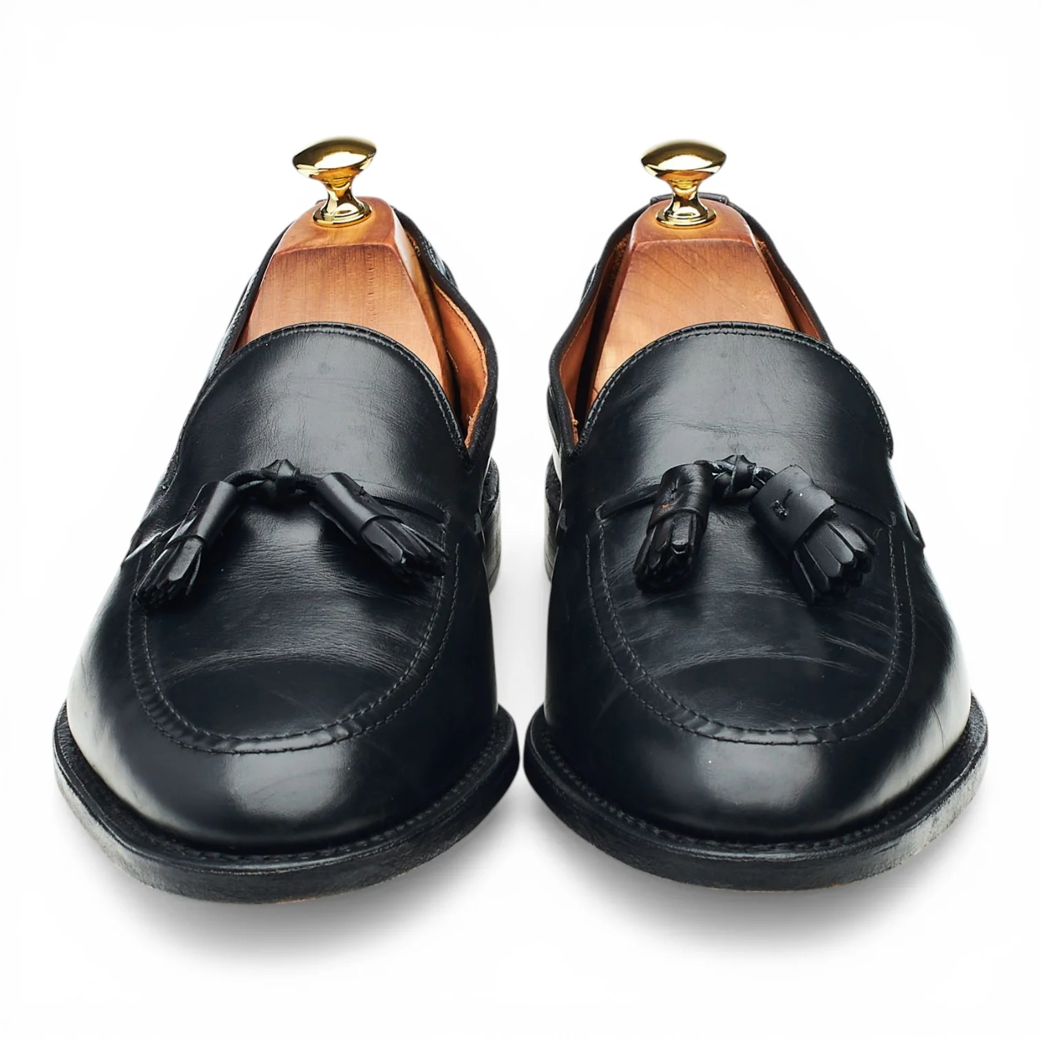 'Grayson' Black Leather Tassel Loafers UK 10 US 11 D - Image 2