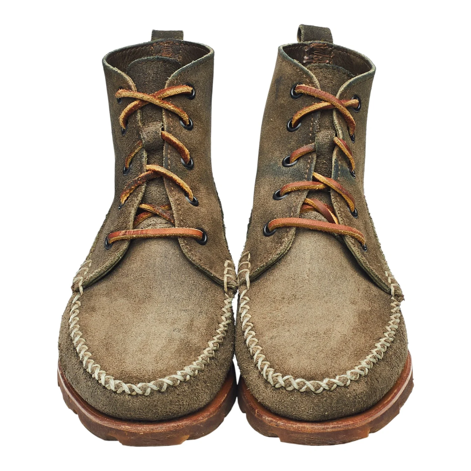 Green Suede Moc Toe Boots UK 7.5 US 8 E - Image 2