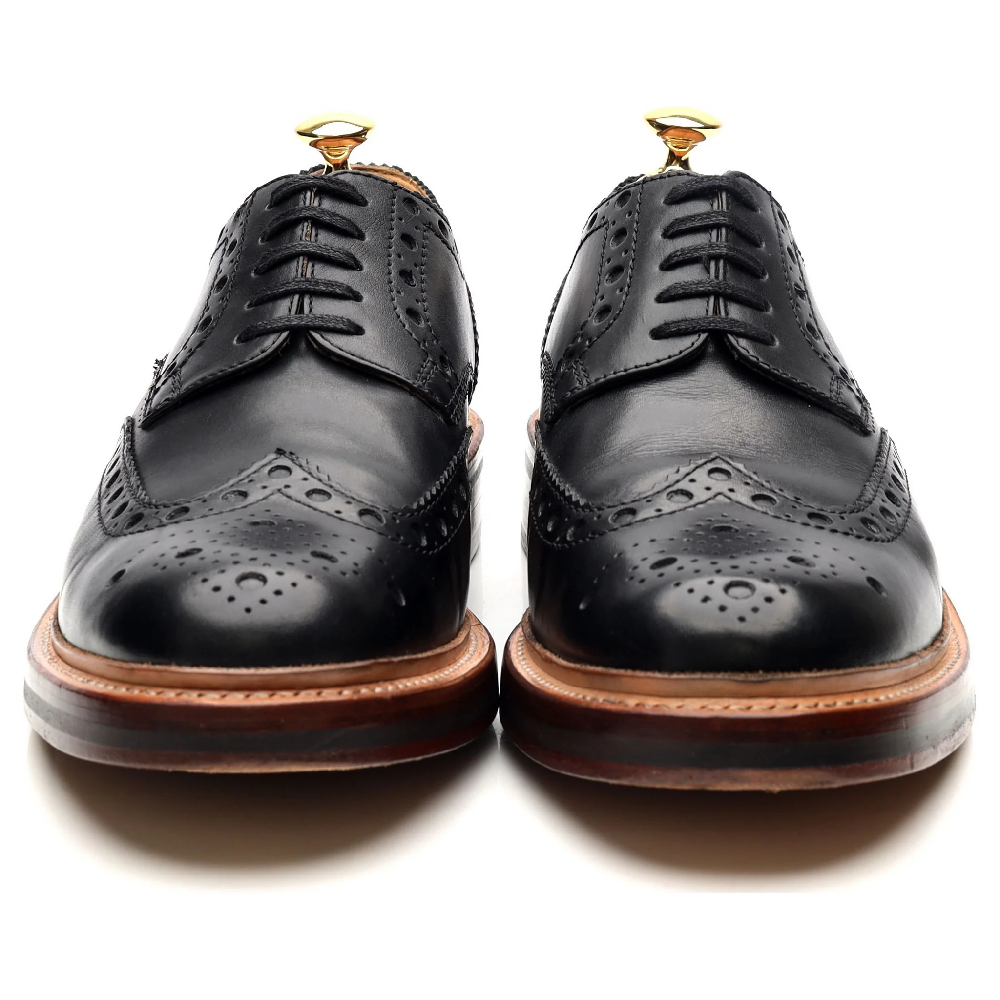 'Archie' Black Leather Derby Brogues UK 9 G - Image 8