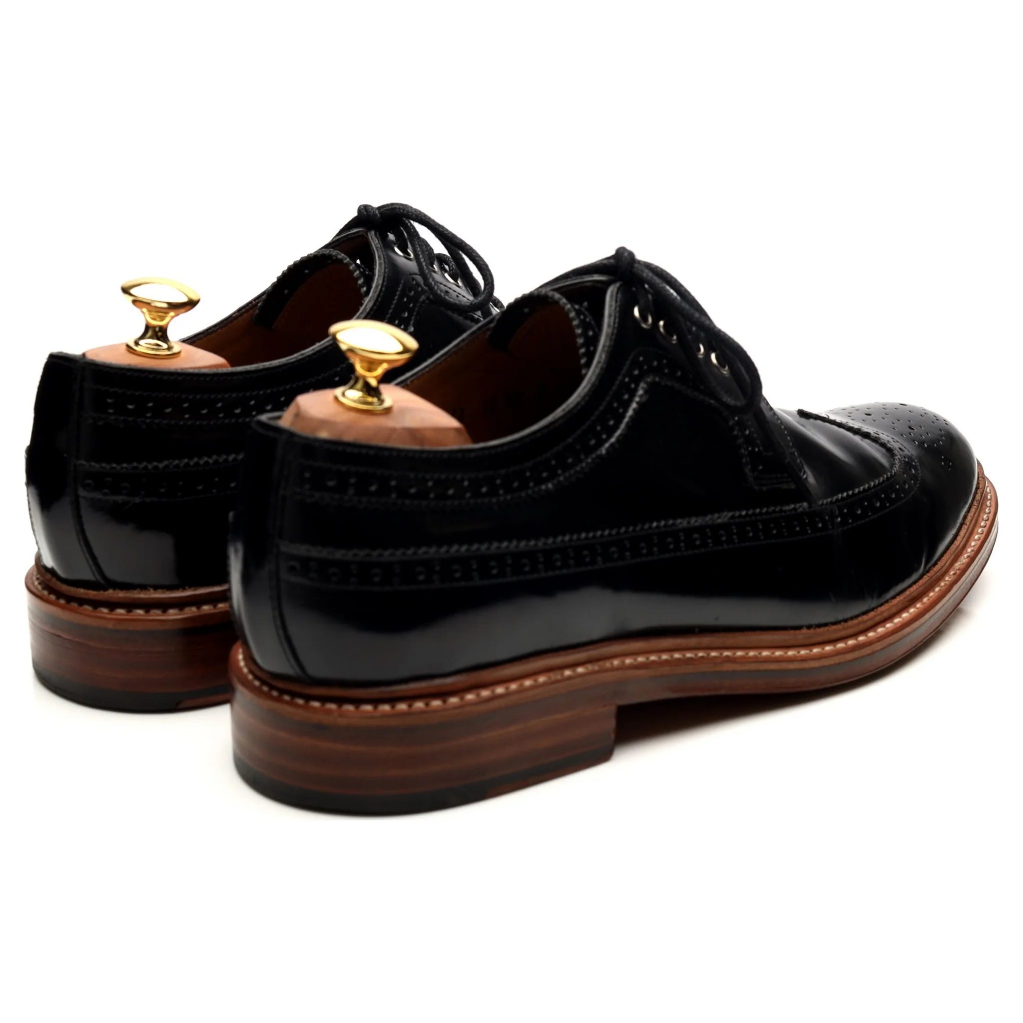 'Sid' Black Leather Derby Brogues UK 10 G - Image 5
