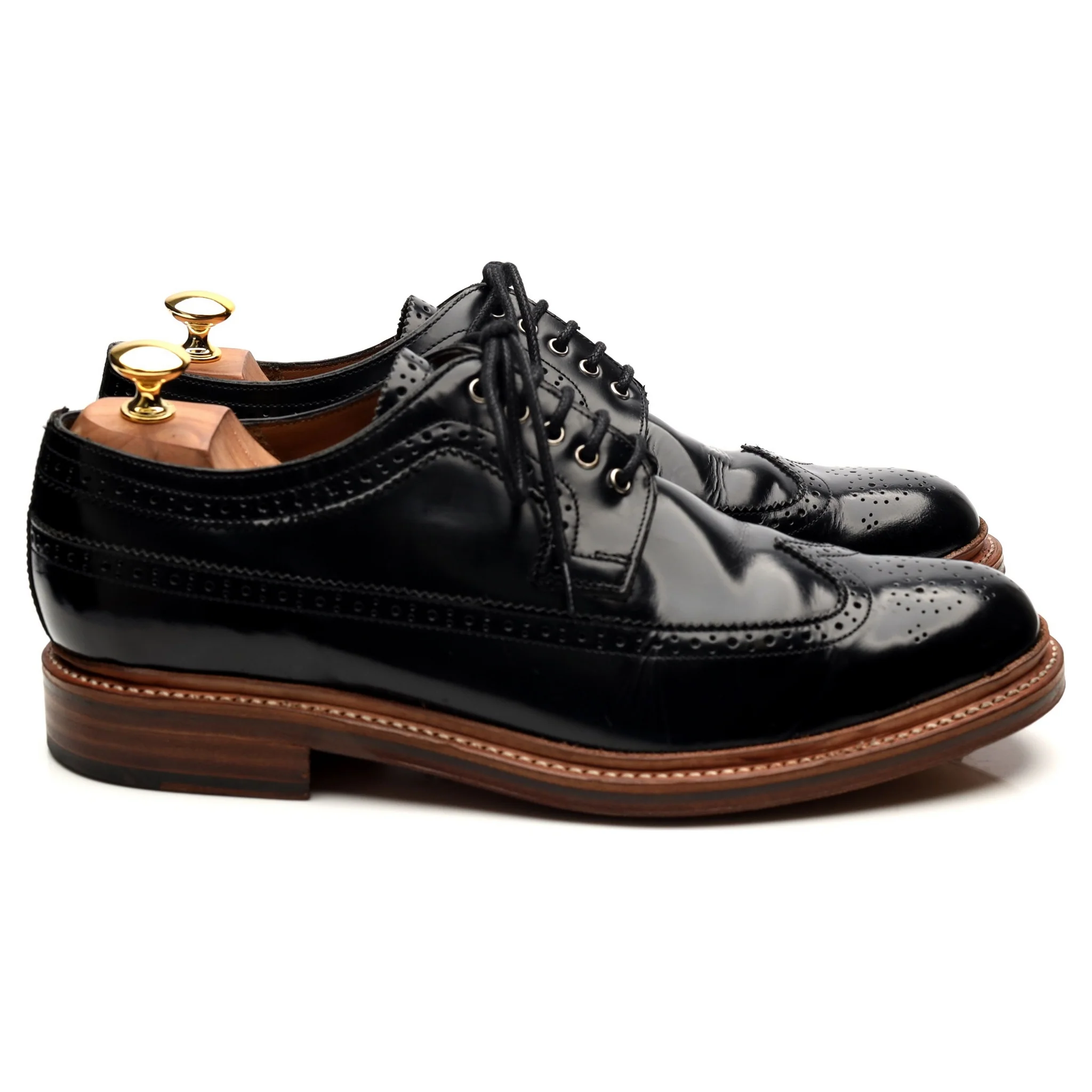 'Sid' Black Leather Derby Brogues UK 10 G - Image 6