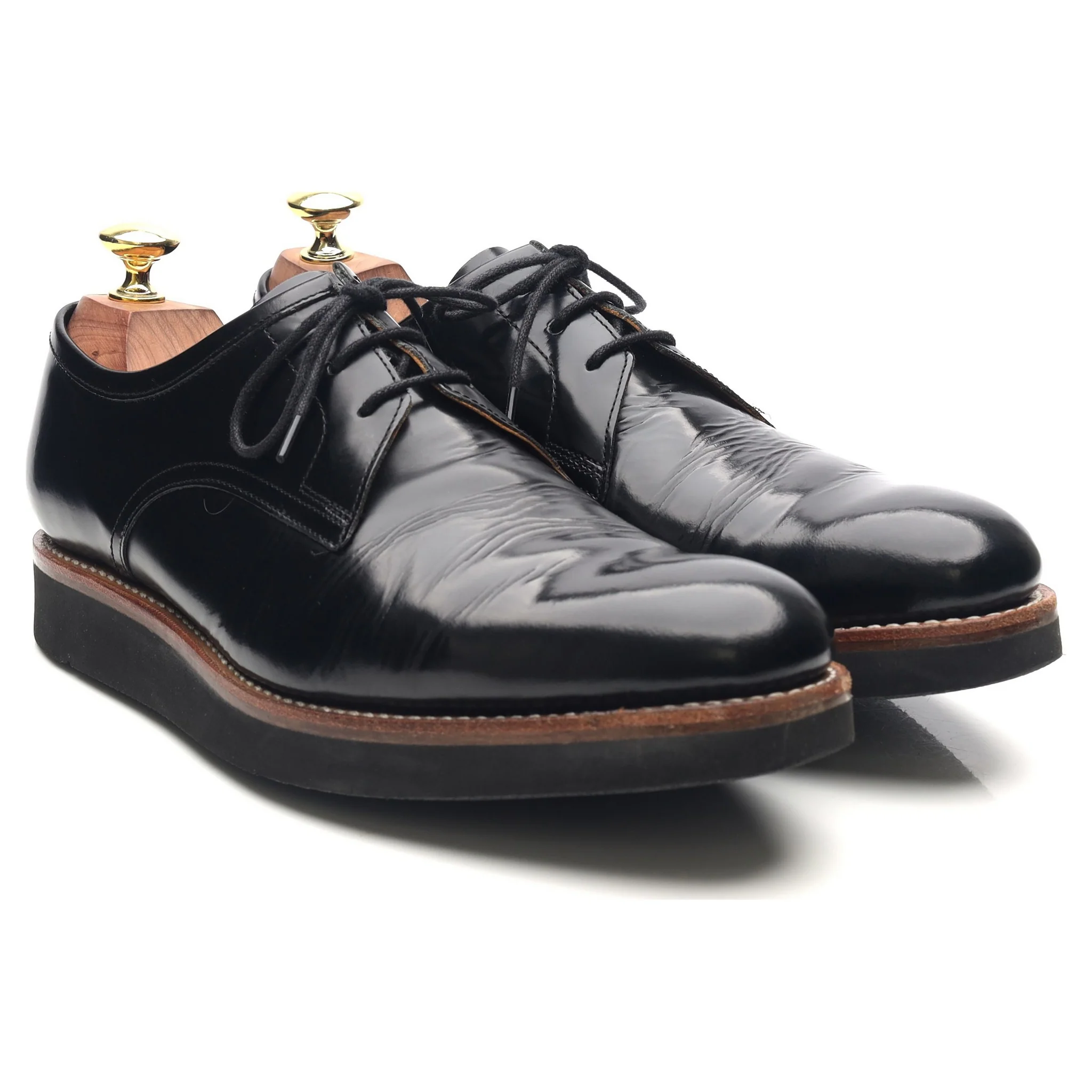 'Lennie' Black Leather Wedge Derby UK 7 F - Image 7