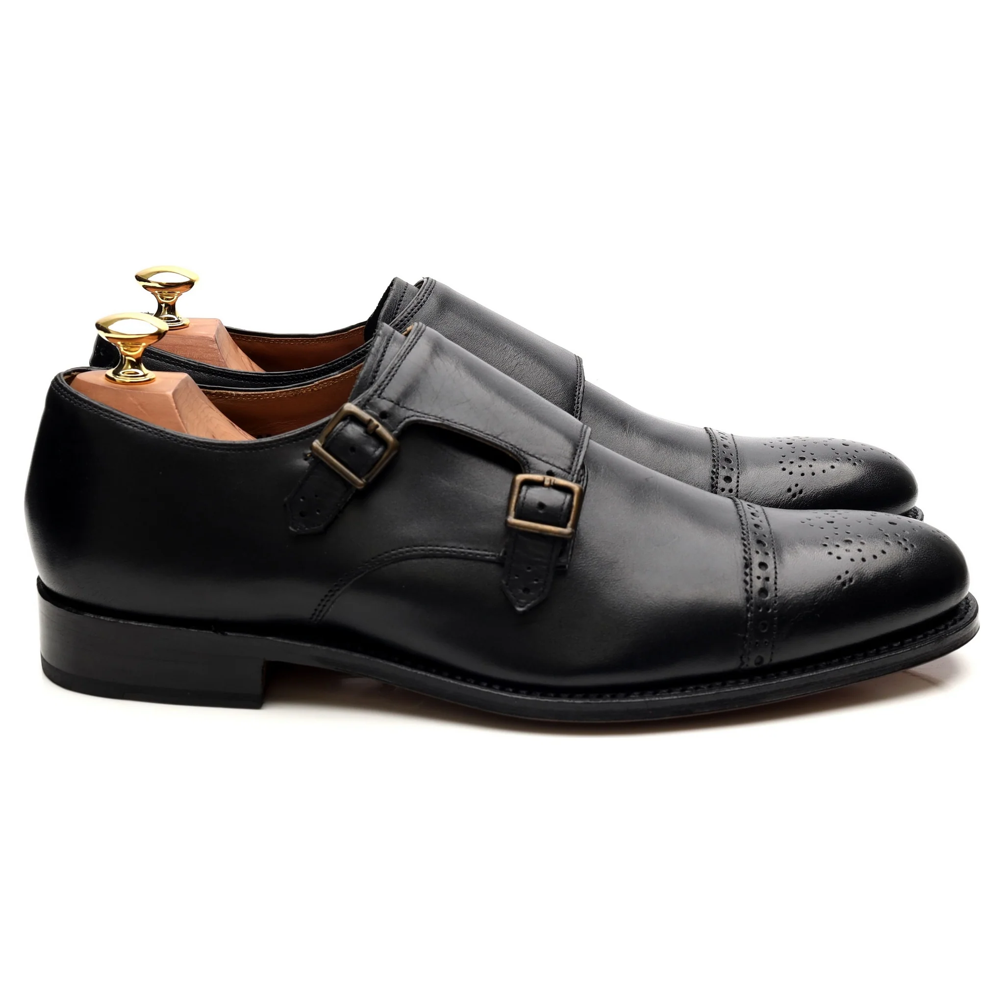 'Ellery' Black Leather Double Monk Strap UK 9 F - Image 6