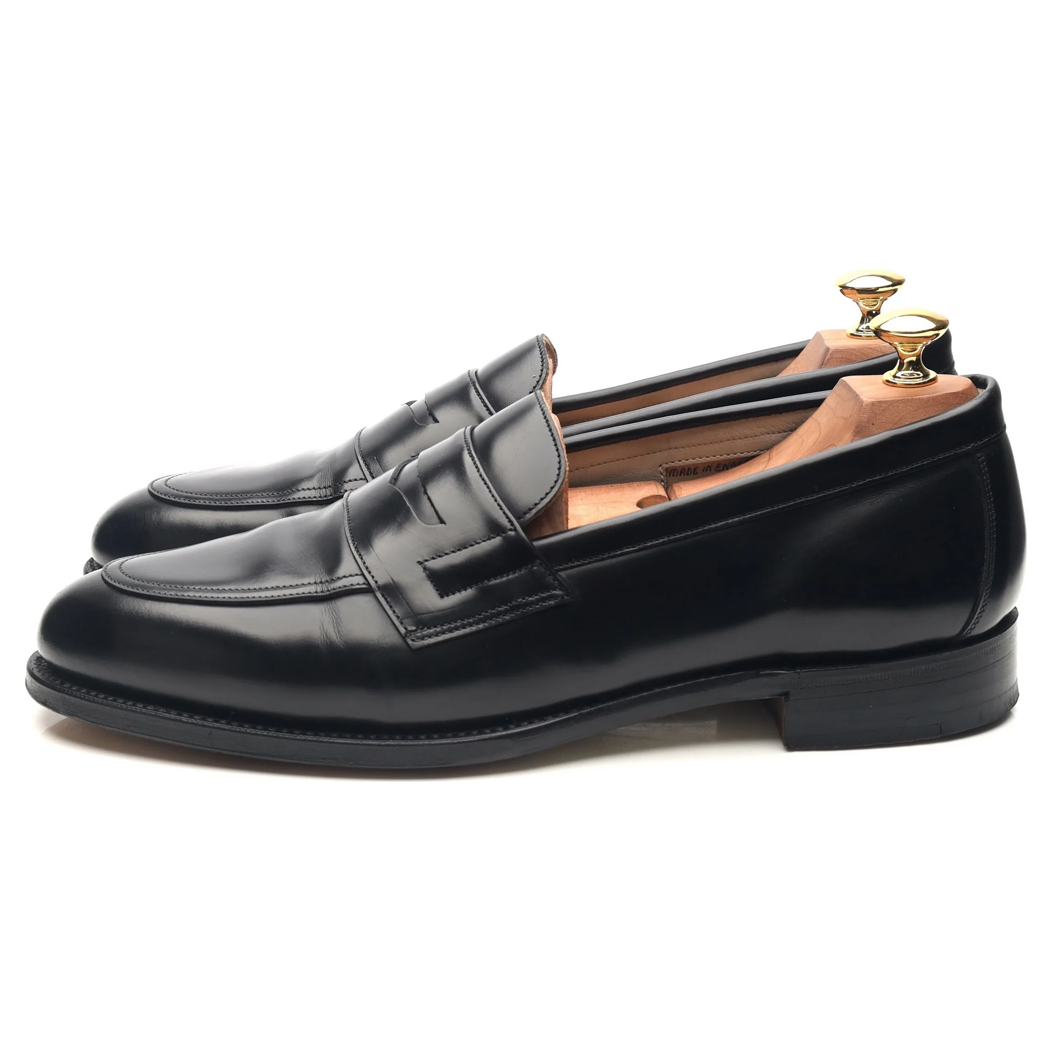 'Bartlett' Black Leather Loafers UK 9.5 D - Image 2