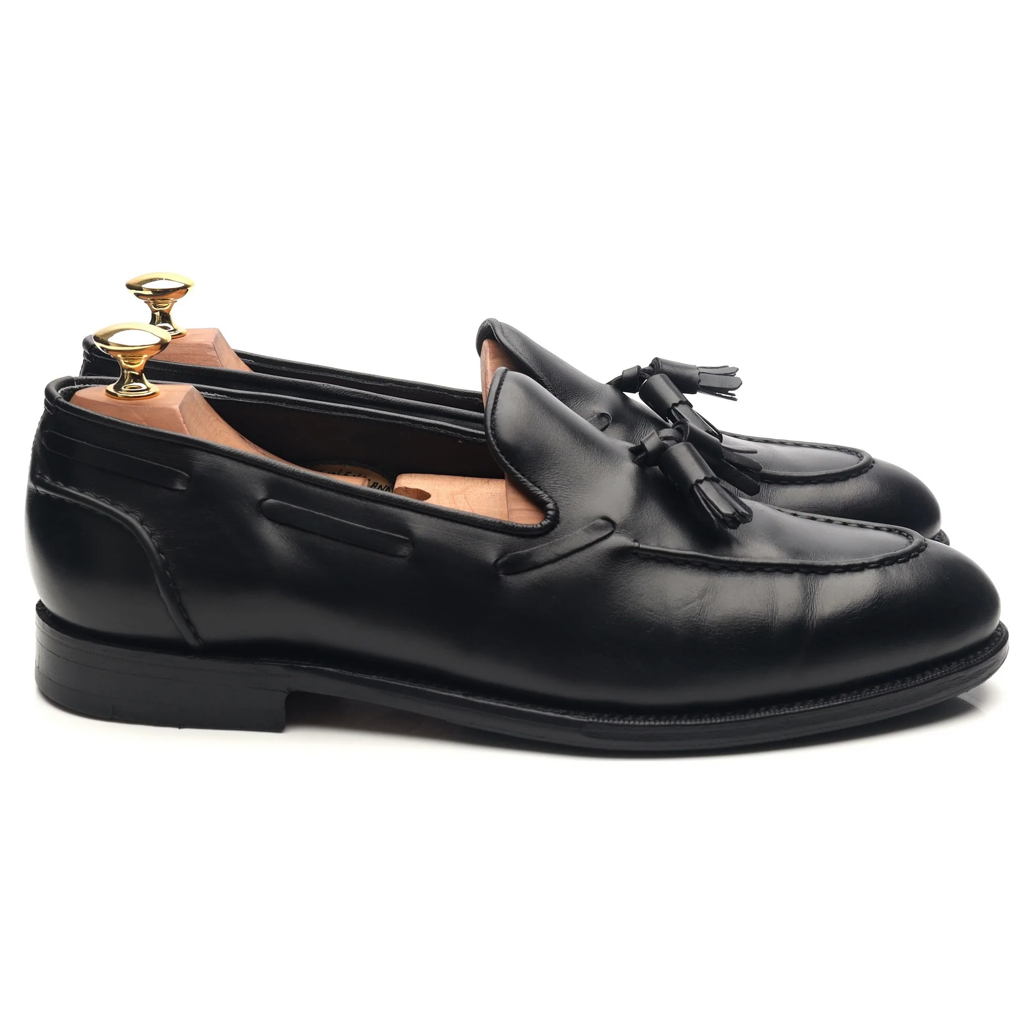 'Leadenhall' Black Leather Tassel Loafers UK 9.5 E - Image 6