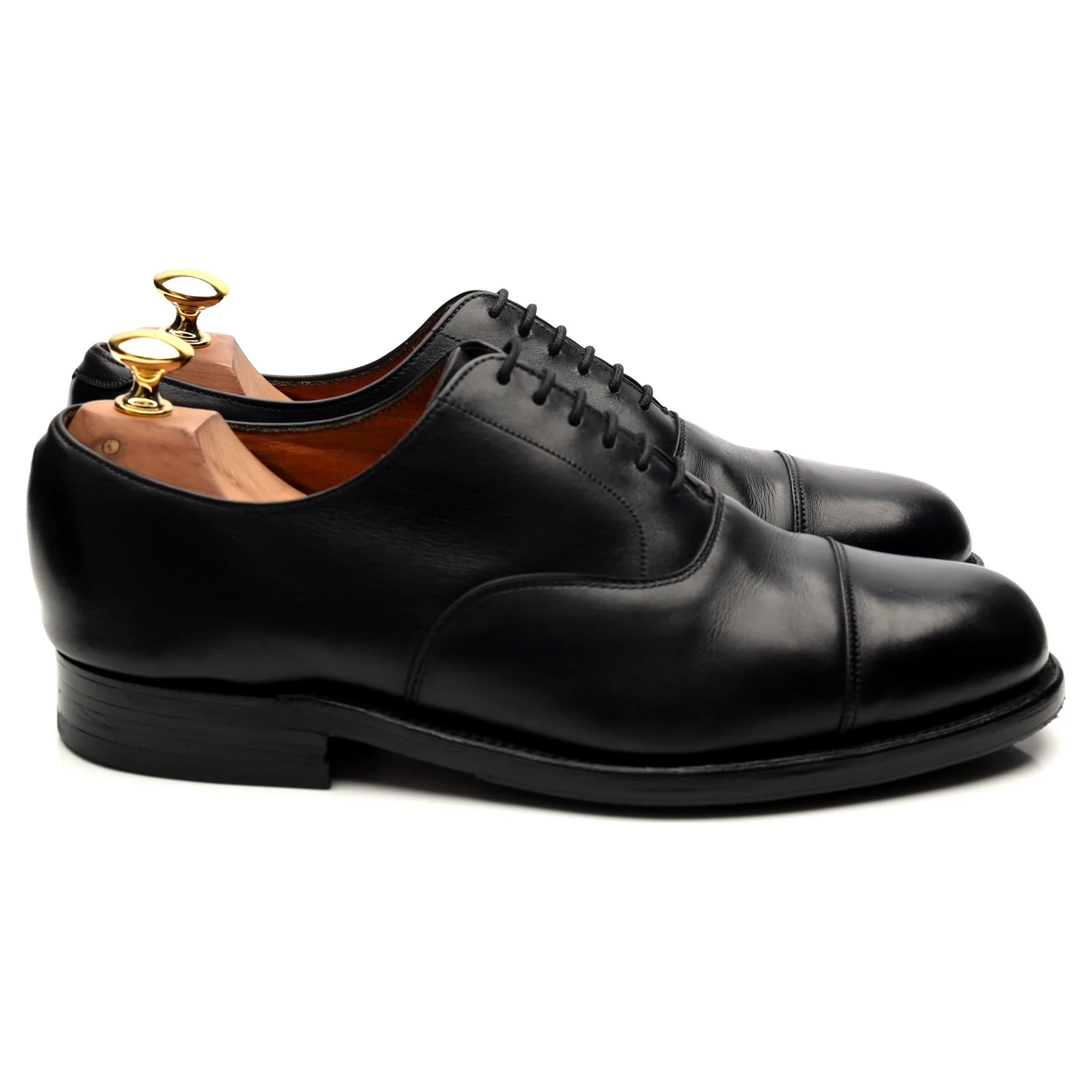 Vintage Black Leather Oxford UK 7.5 FG - Image 6