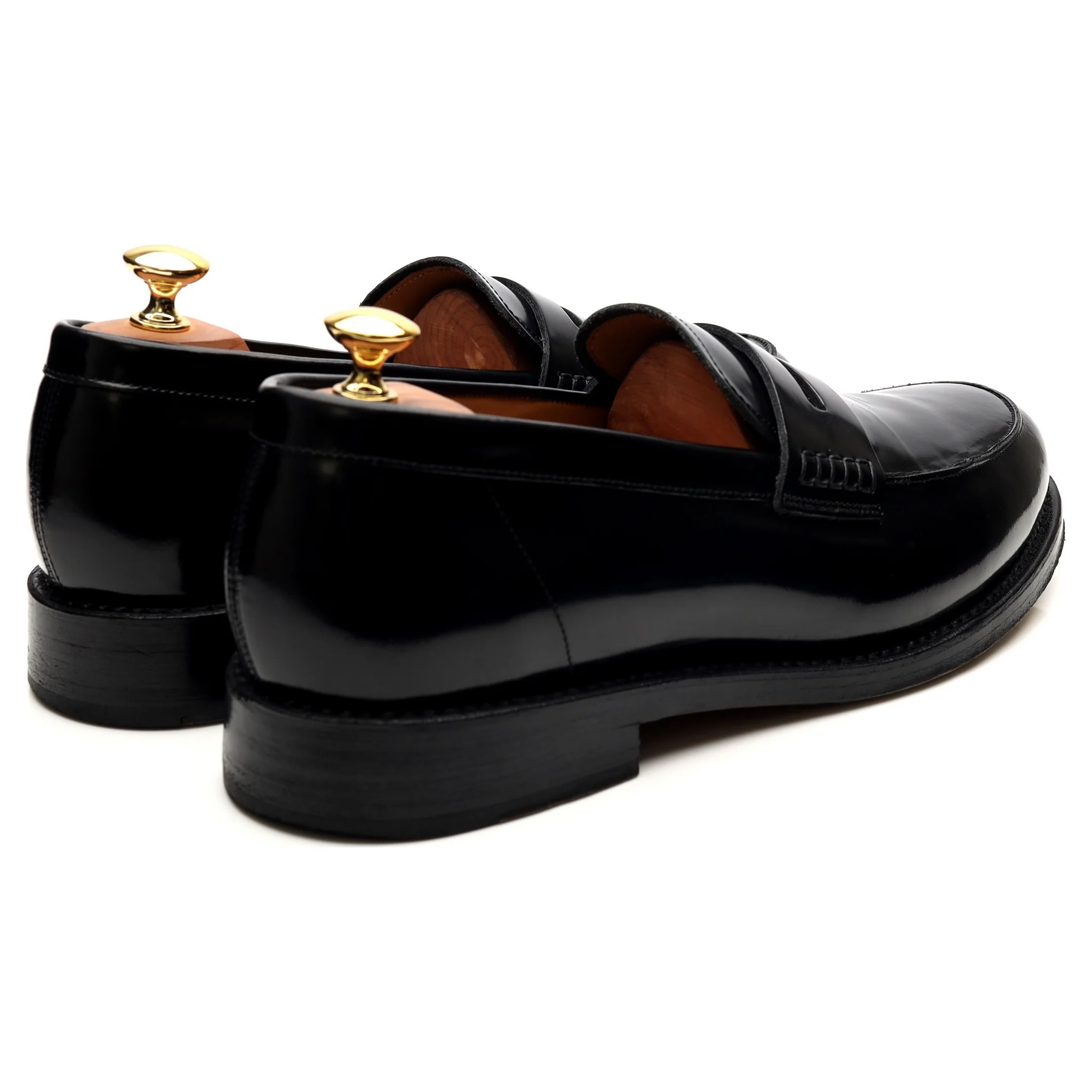 'Jago' Black Leather Loafers UK 10 E - Image 5