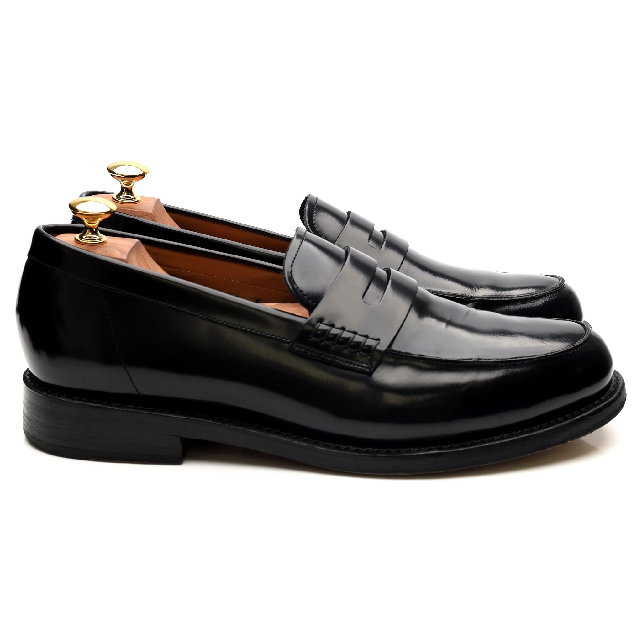 'Jago' Black Leather Loafers UK 10 E - Image 6