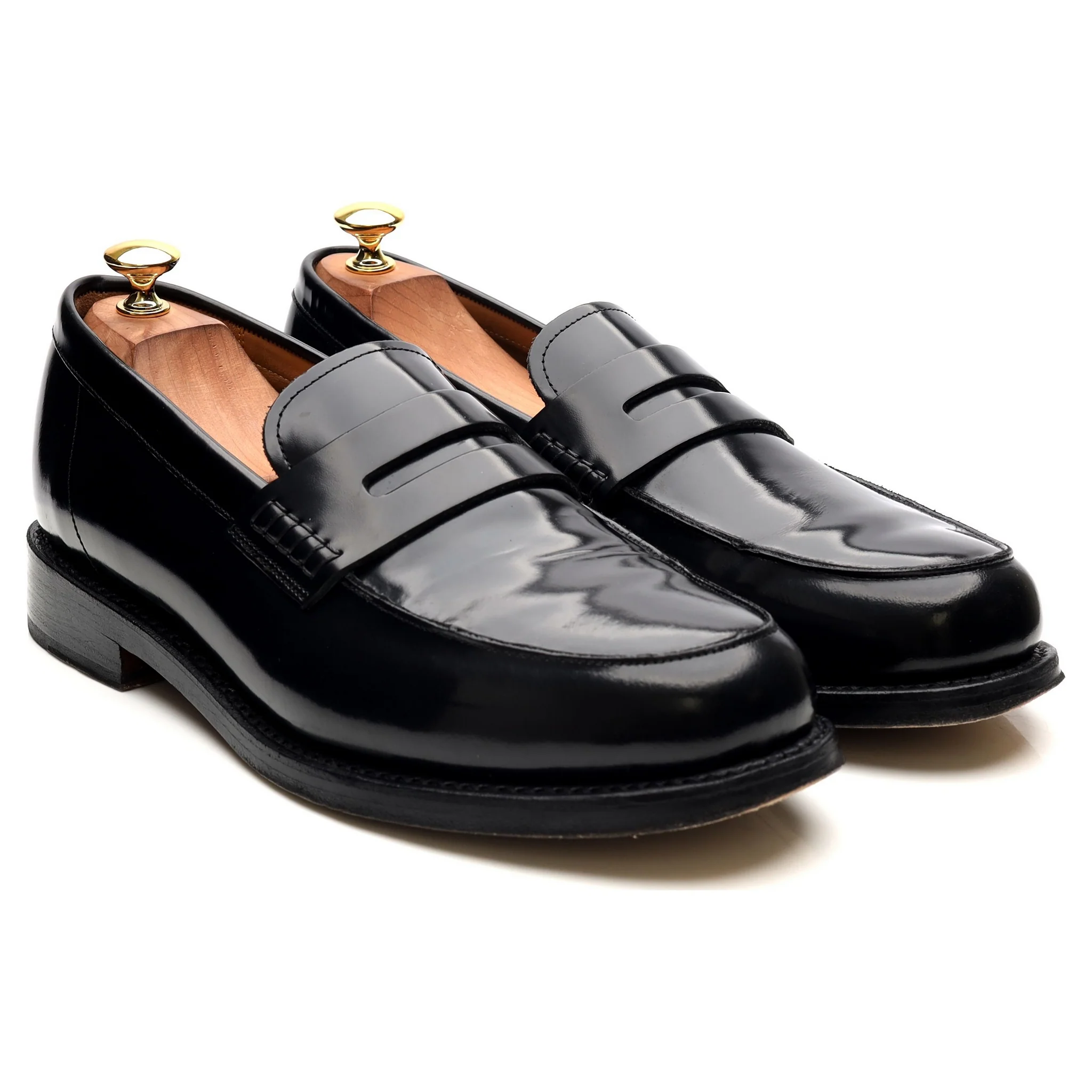 'Jago' Black Leather Loafers UK 10 E - Image 7