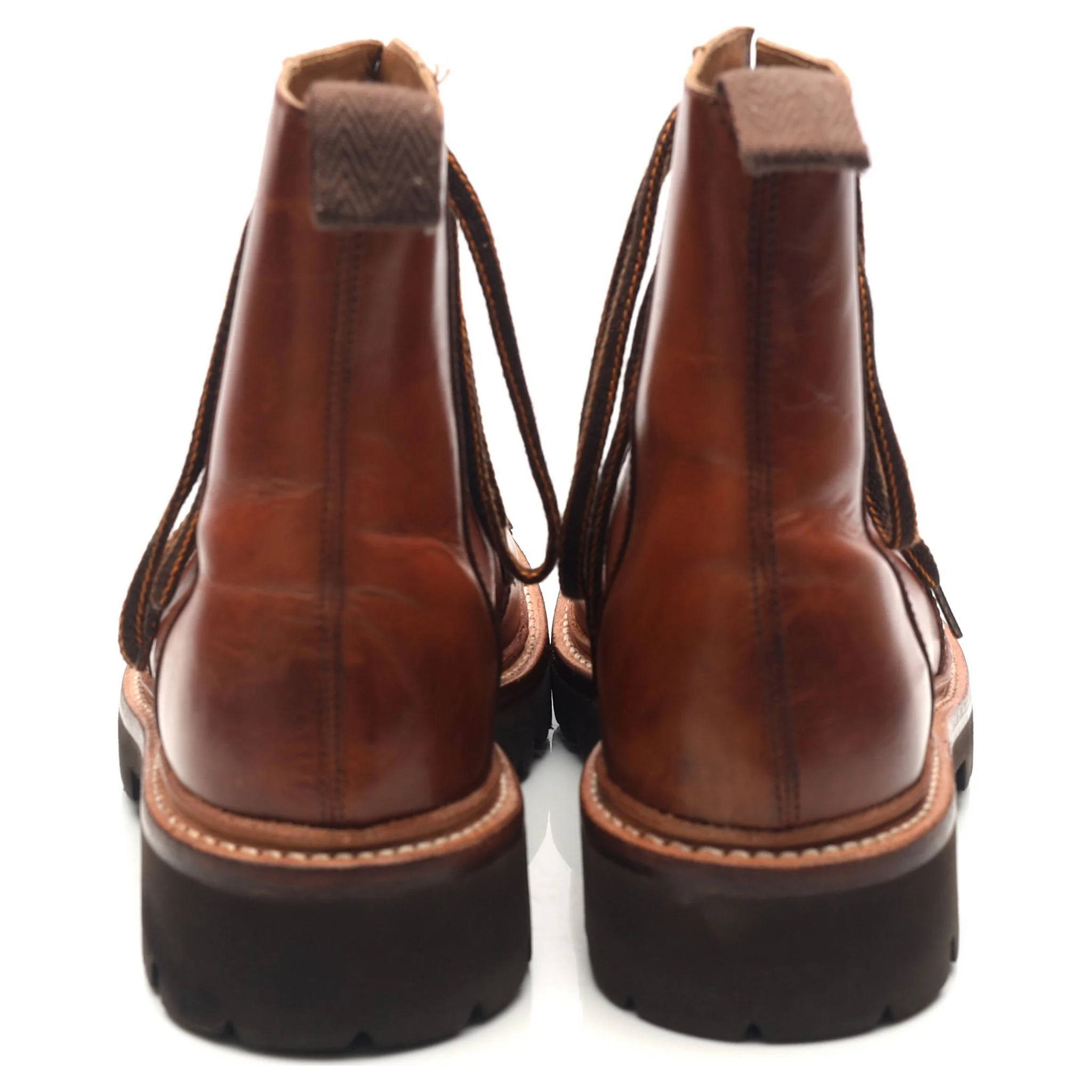 Women's 'Nanette' Tan Brown Leather Hiker Boots UK 5.5 - Image 4