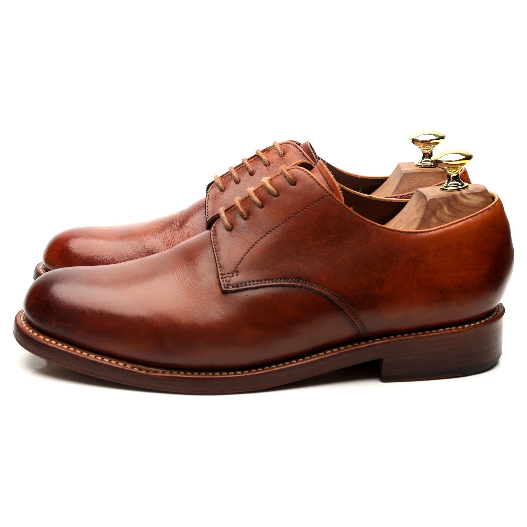 'Curt' Tan Brown Leather Derby UK 7 G - Image 2