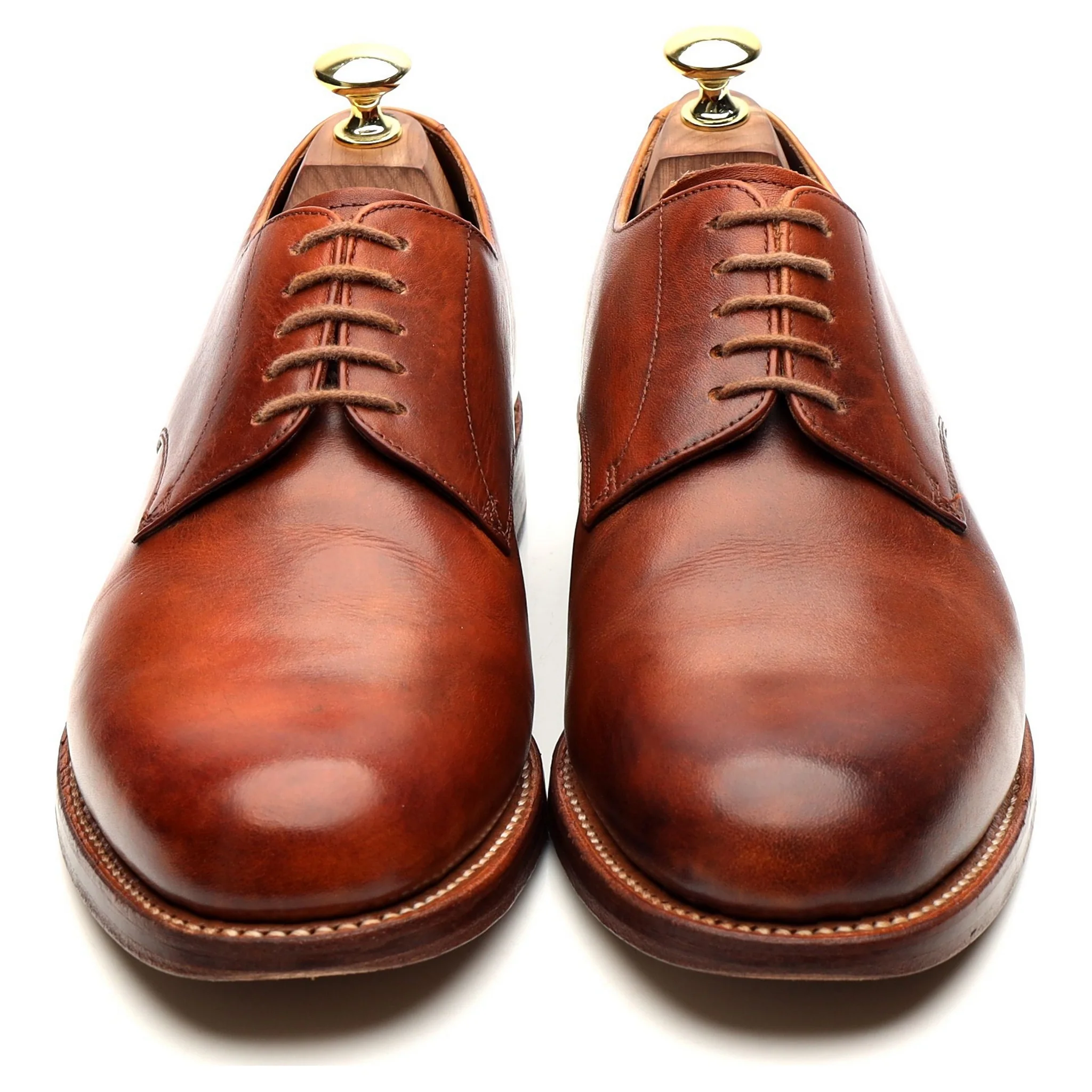 'Curt' Tan Brown Leather Derby UK 7 G - Image 9