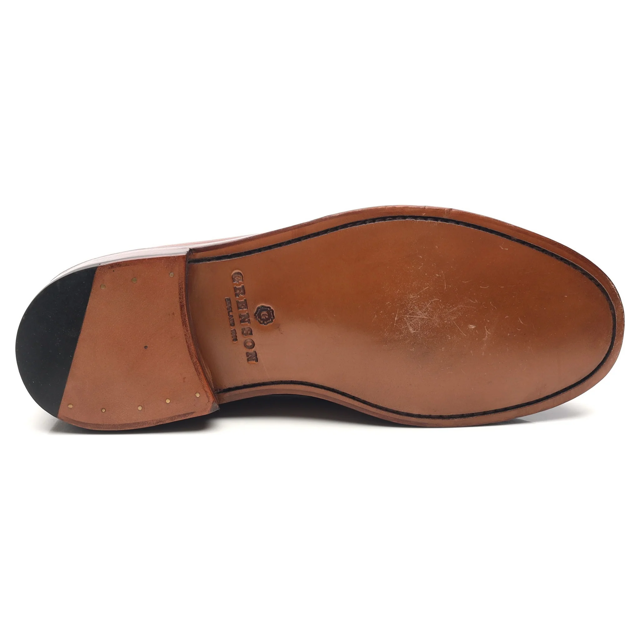'Peter' Tan Brown Leather Loafers UK 7.5 E - Image 11
