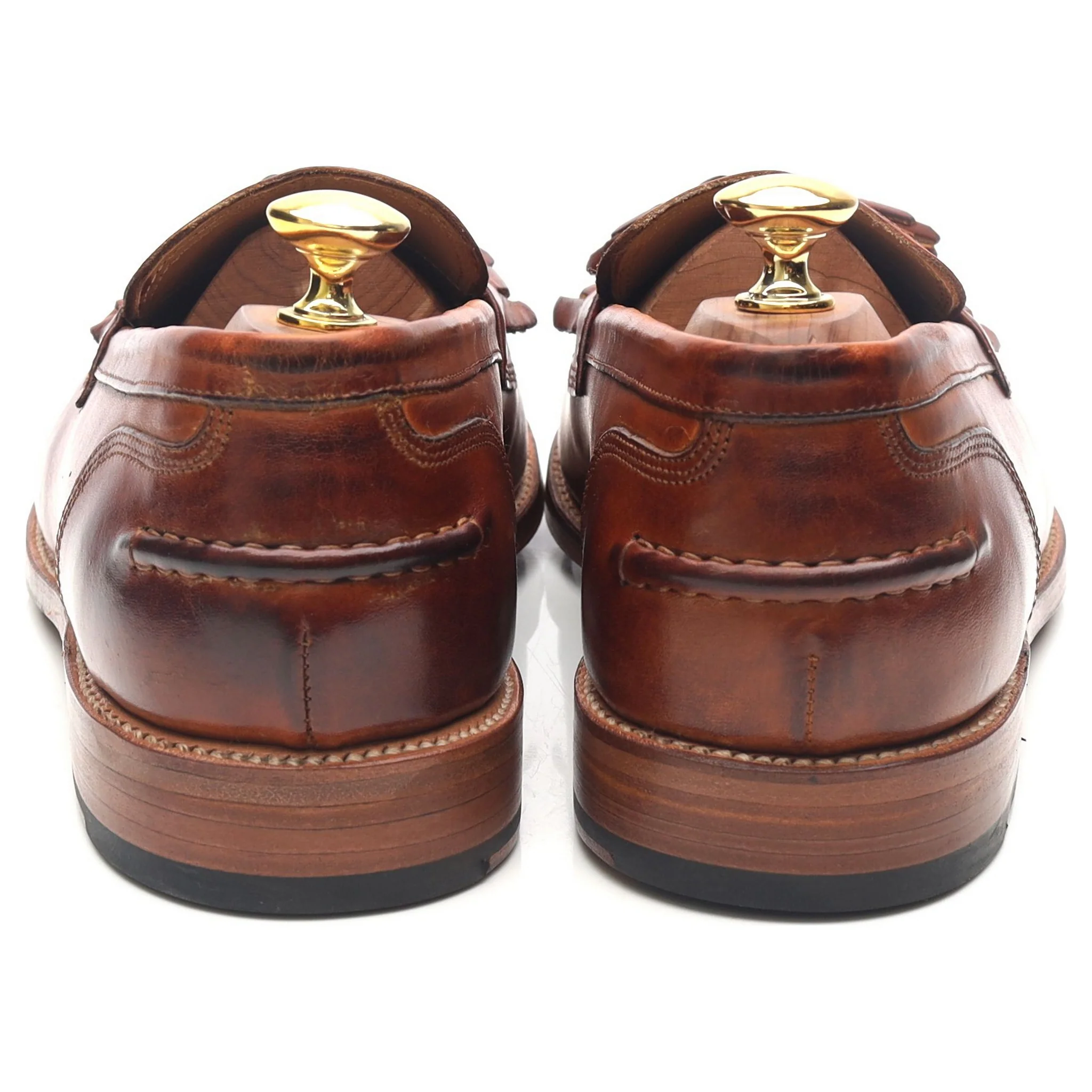'Mackenzie' Tan Brown Leather Tassel Loafers UK 8.5 E - Image 4