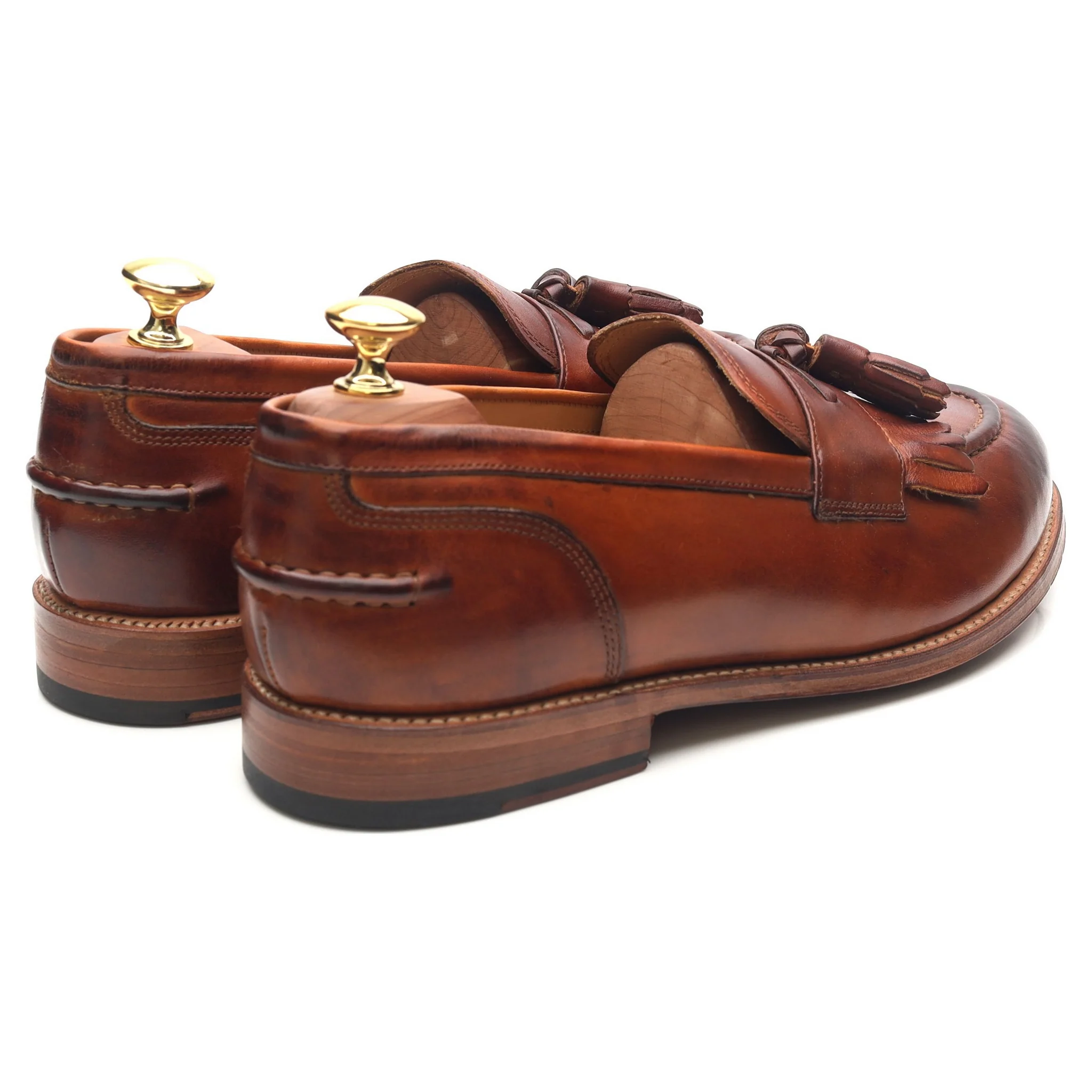 'Mackenzie' Tan Brown Leather Tassel Loafers UK 8.5 E - Image 5