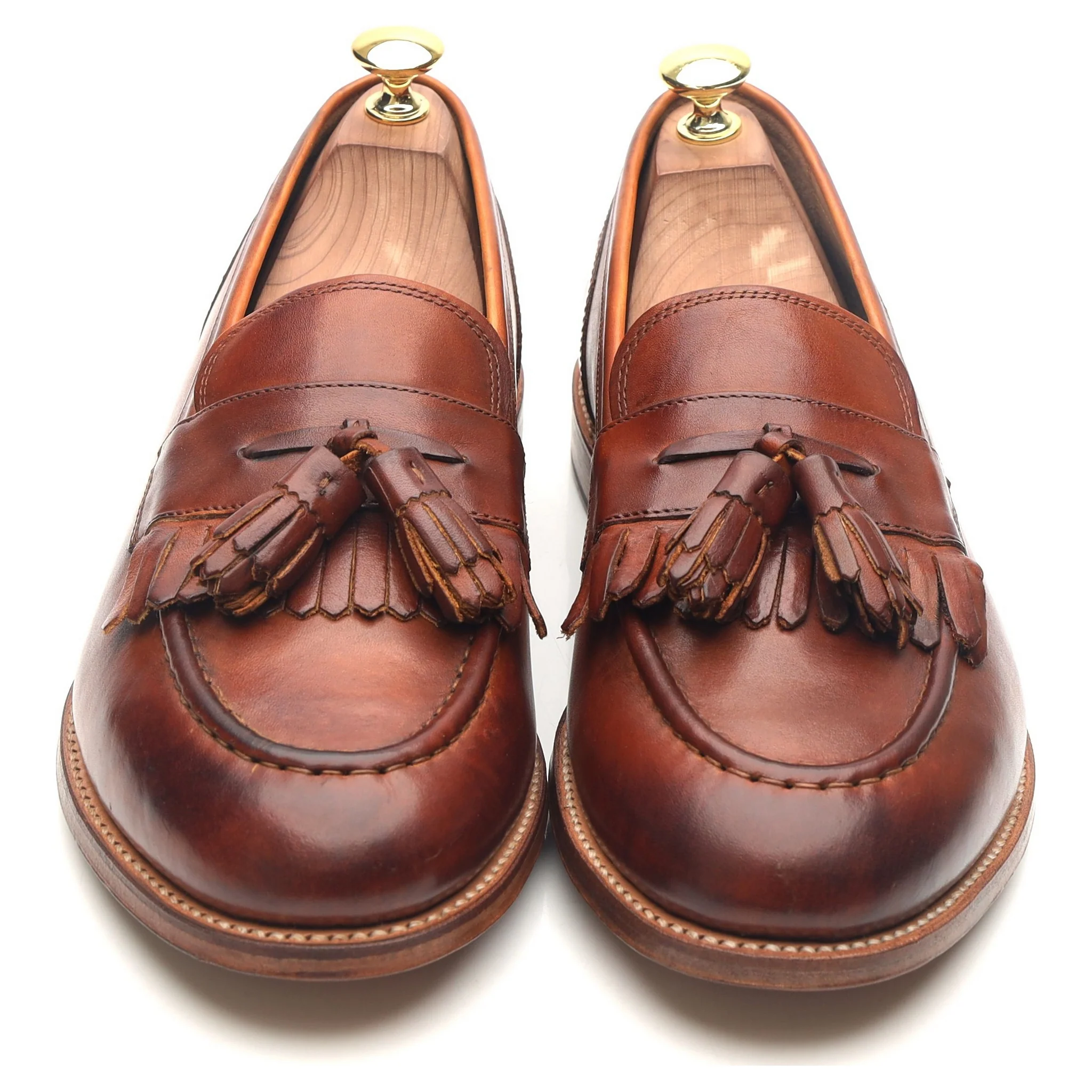 'Mackenzie' Tan Brown Leather Tassel Loafers UK 8.5 E - Image 9