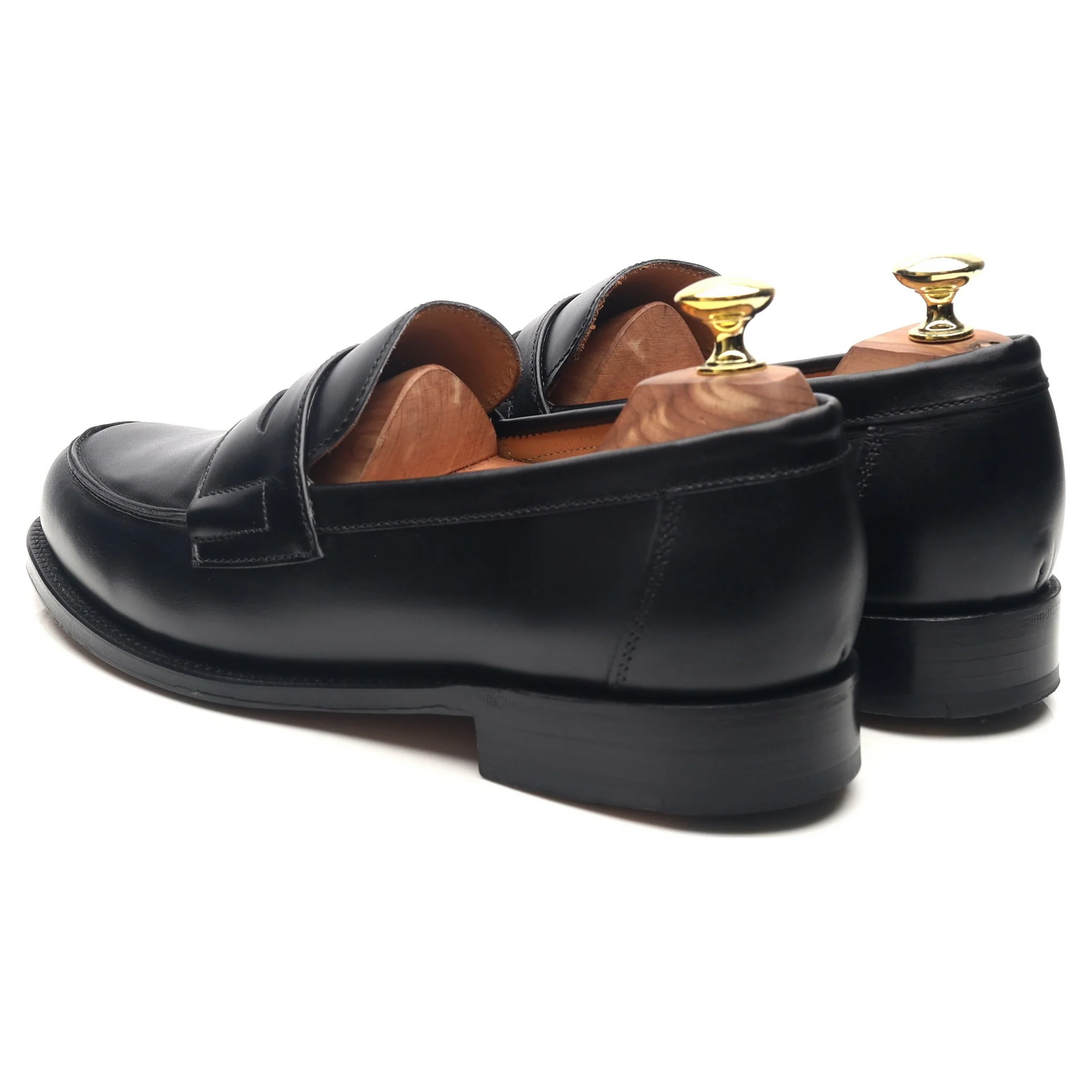 'Epsom' Black Leather Loafers UK 7 E - Image 3