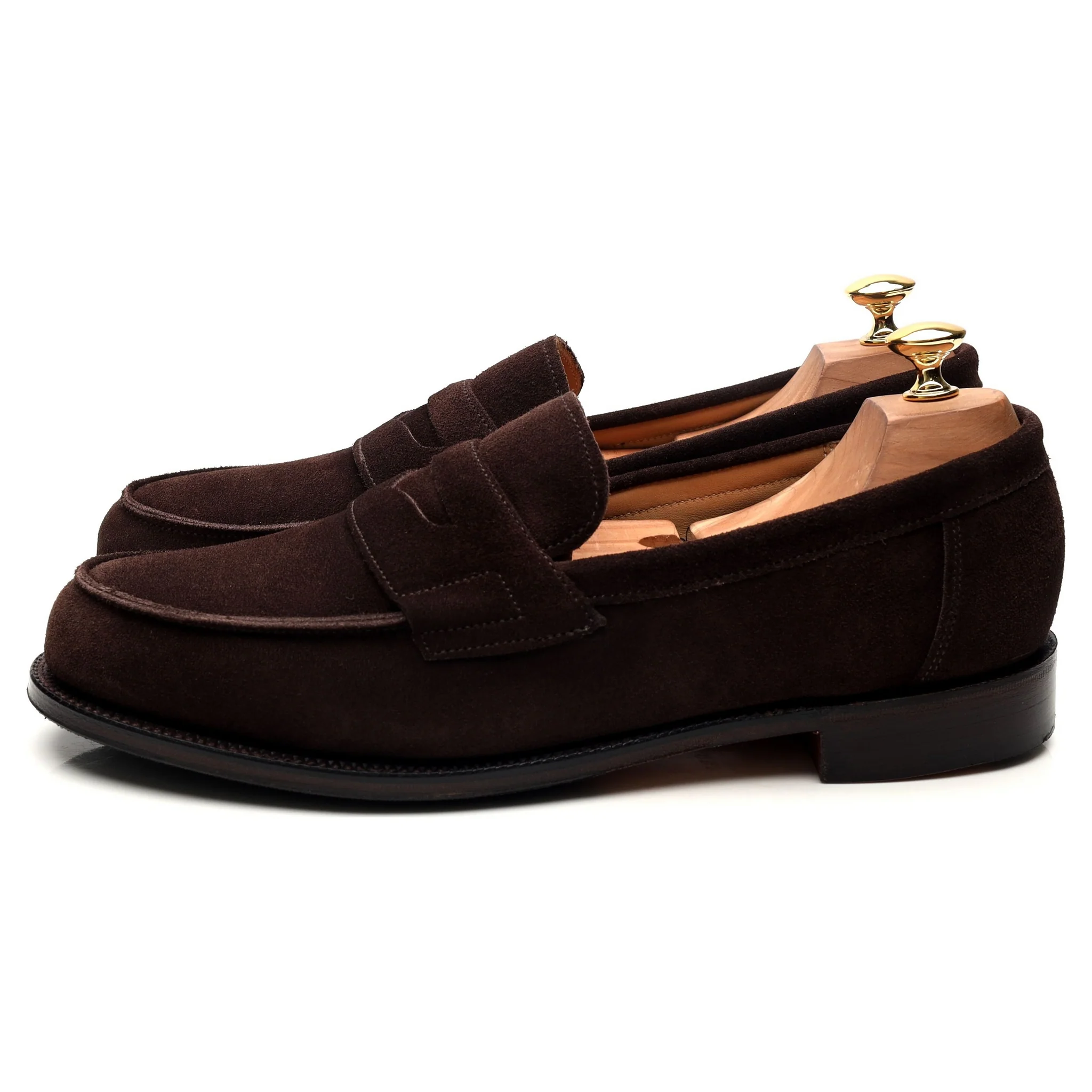 'Epsom' Dark Brown Suede Loafers UK 10 E - Image 2