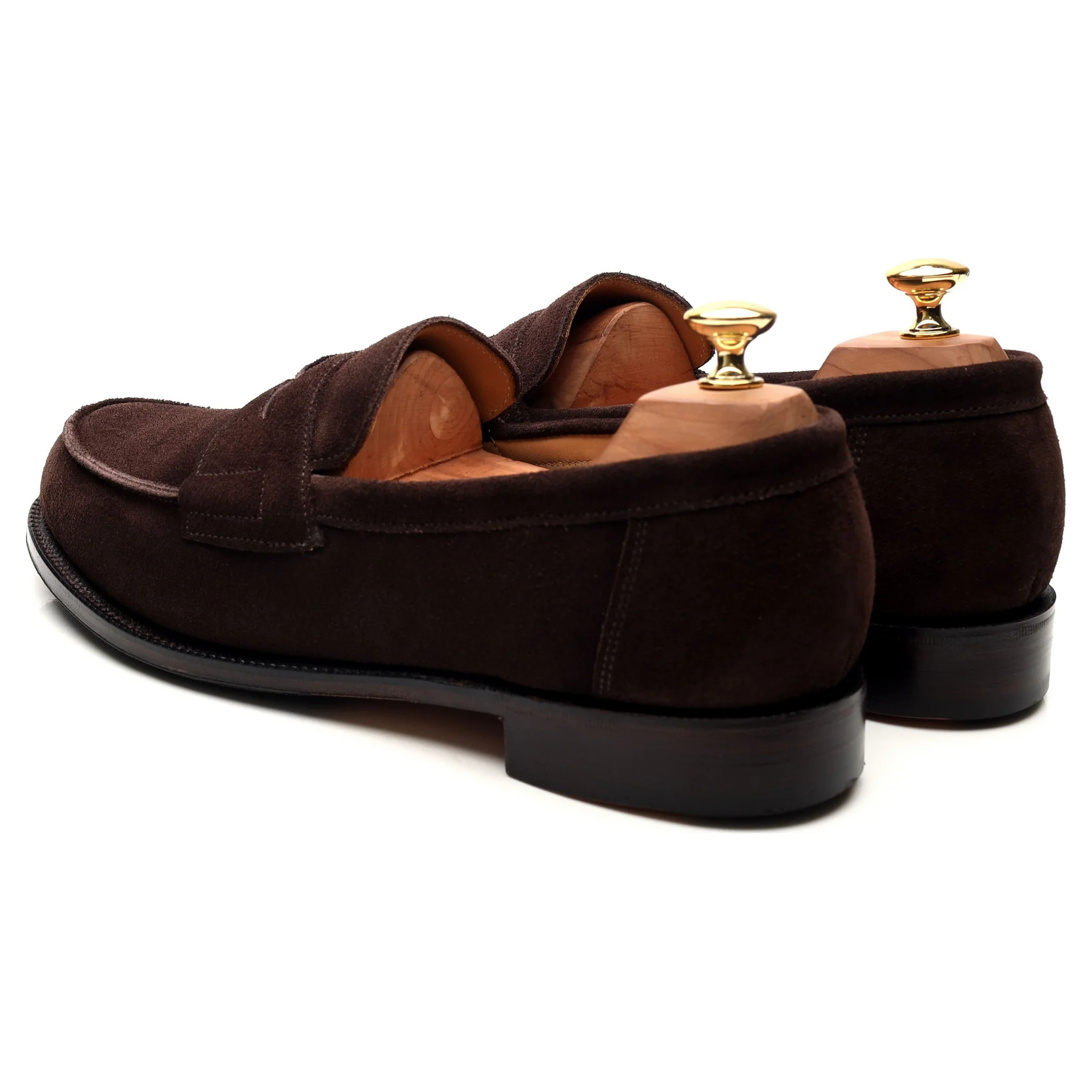 'Epsom' Dark Brown Suede Loafers UK 10 E - Image 3
