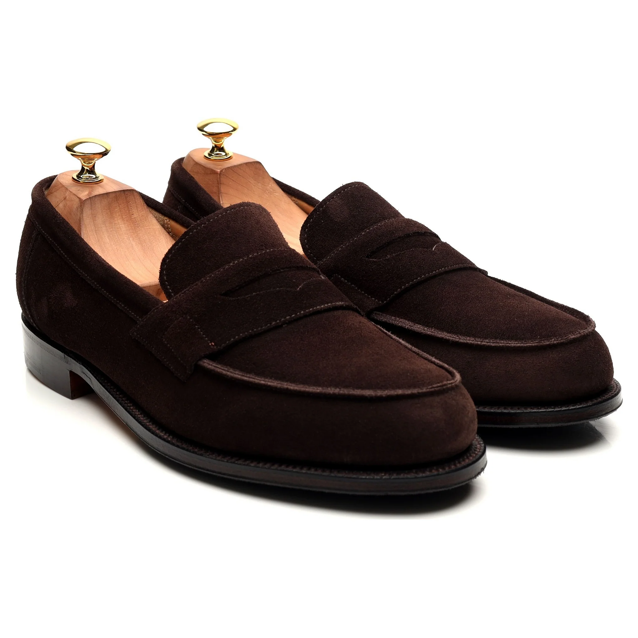 'Epsom' Dark Brown Suede Loafers UK 10 E - Image 7