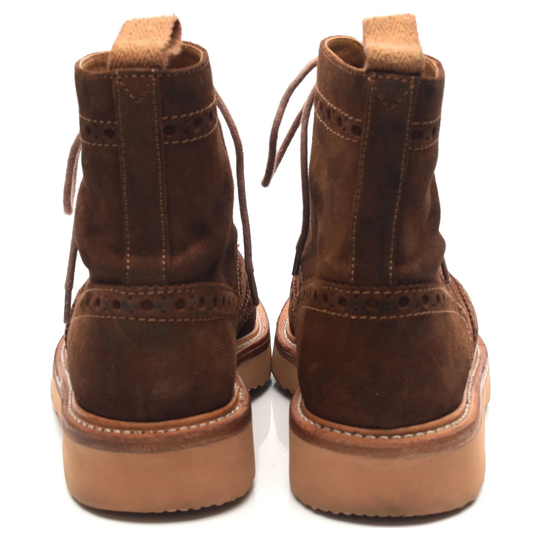 'Fred' Brown Suede Brogue Boots UK 8 G - Image 4