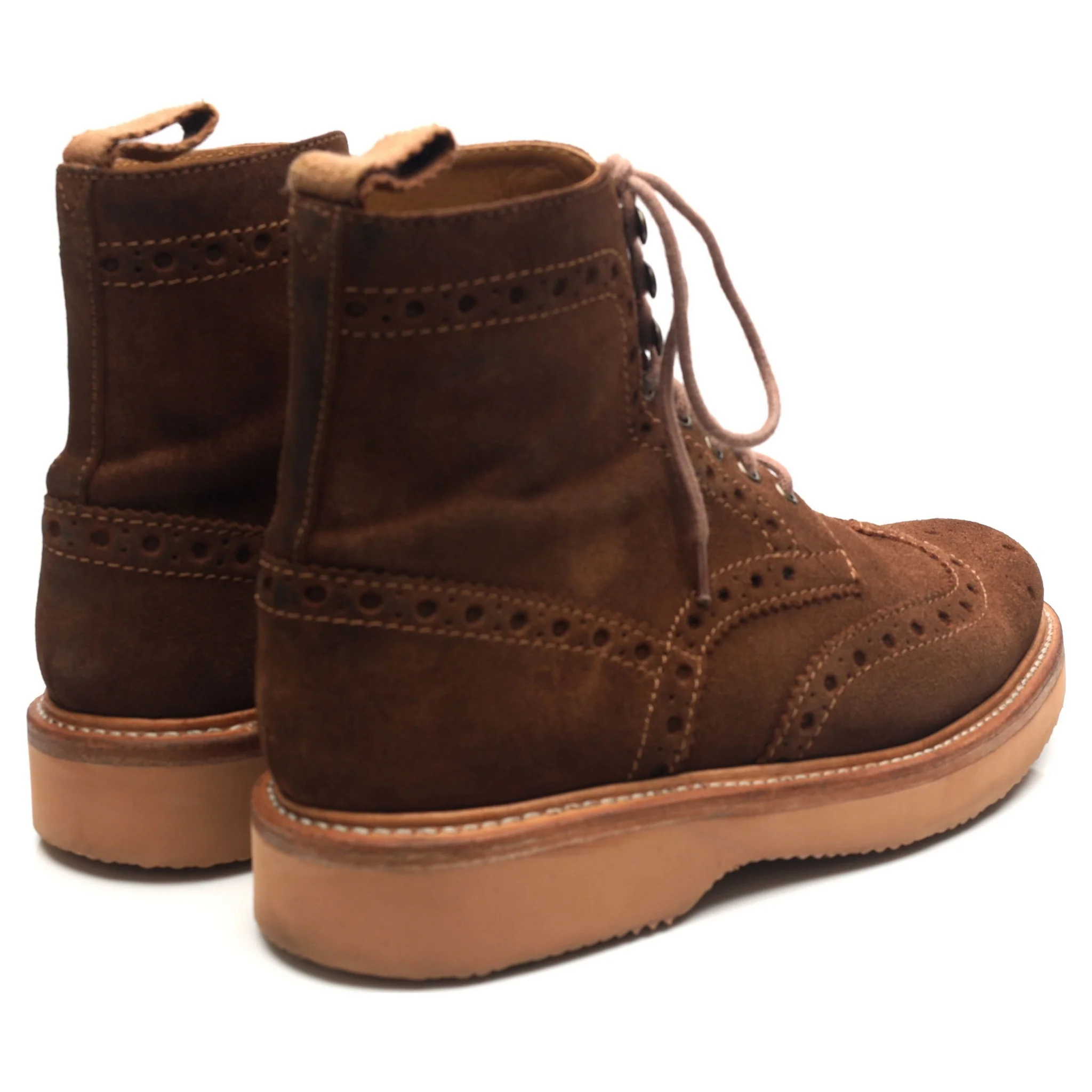 'Fred' Brown Suede Brogue Boots UK 8 G - Image 5