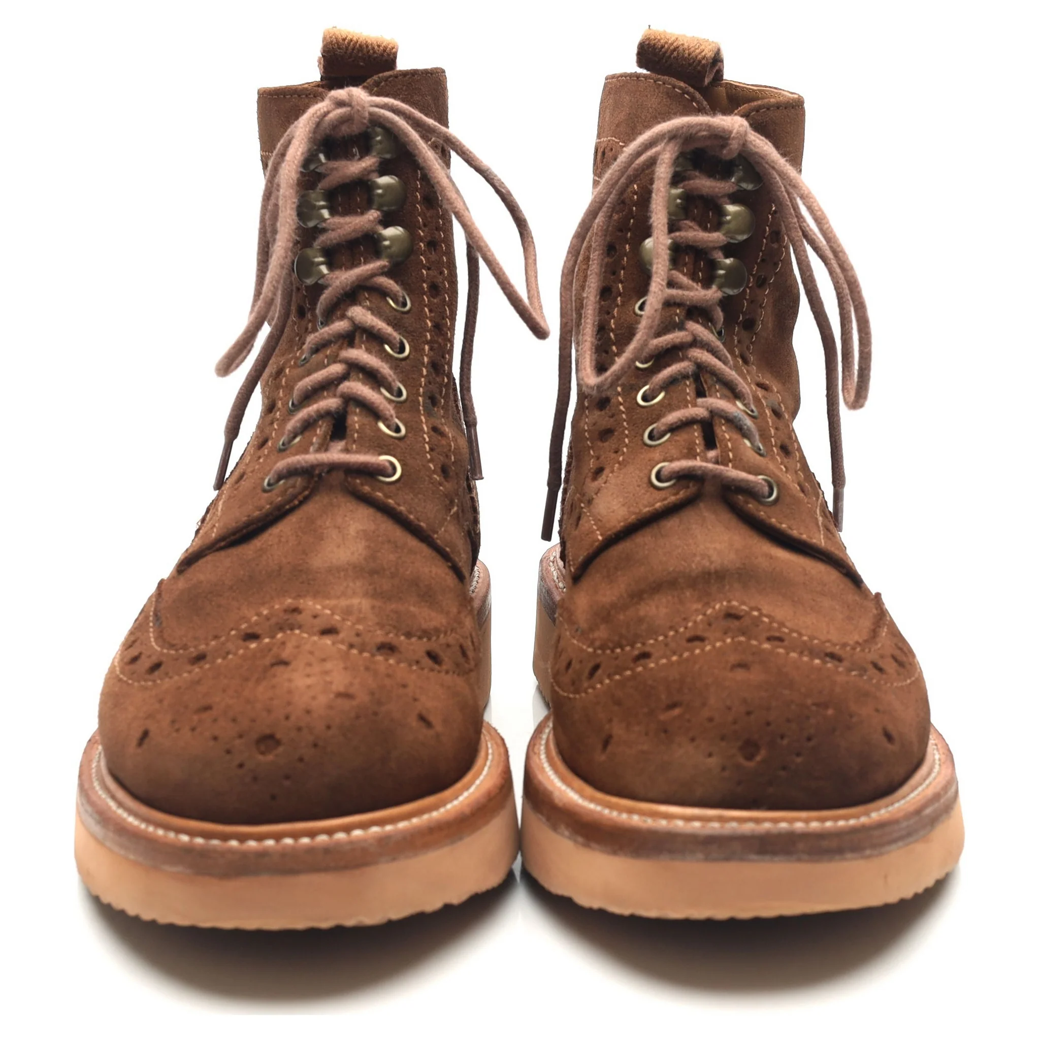 'Fred' Brown Suede Brogue Boots UK 8 G - Image 8