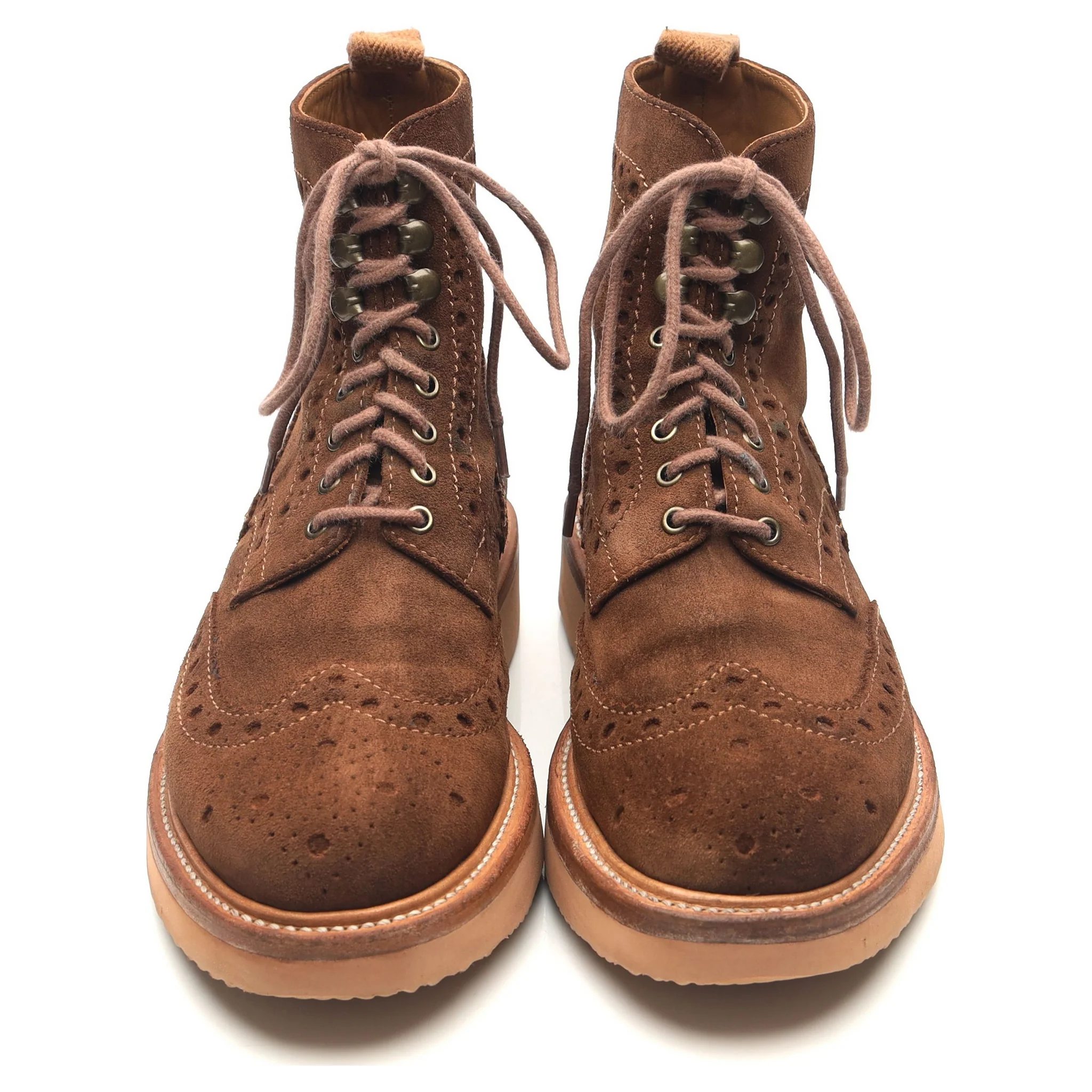 'Fred' Brown Suede Brogue Boots UK 8 G - Image 9